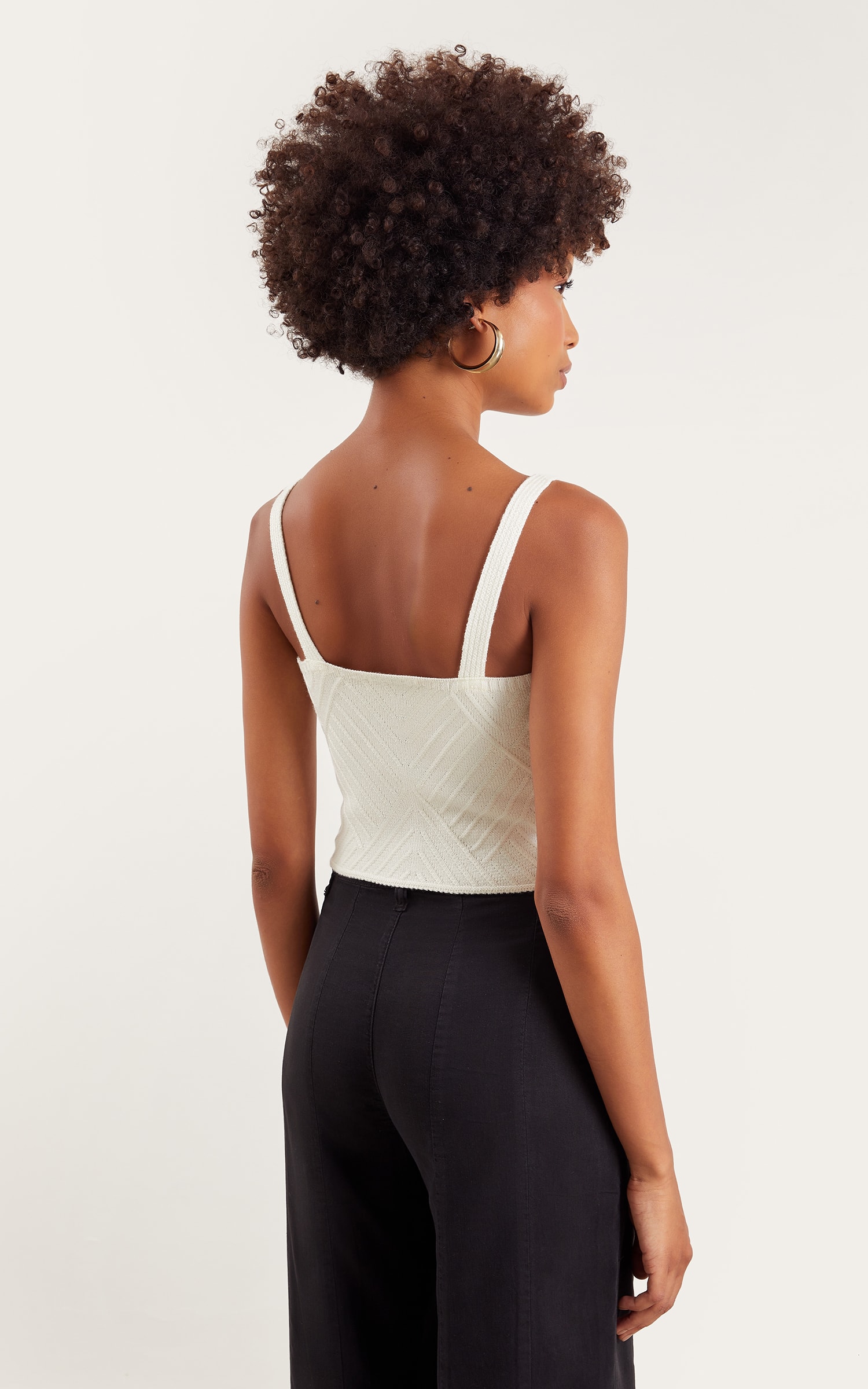 Cropped Busto Recortes Off White