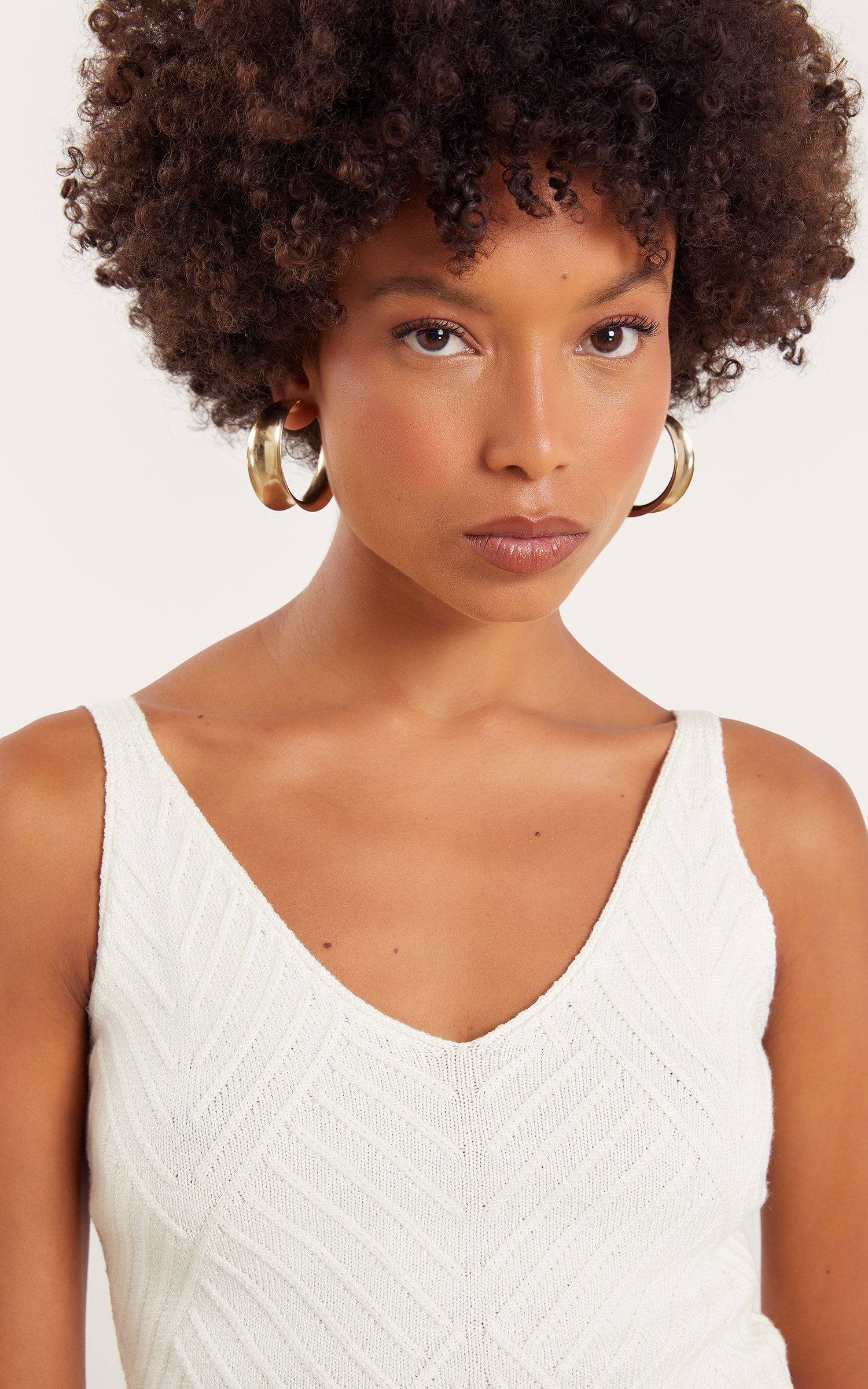 Cropped Busto Recortes Off White