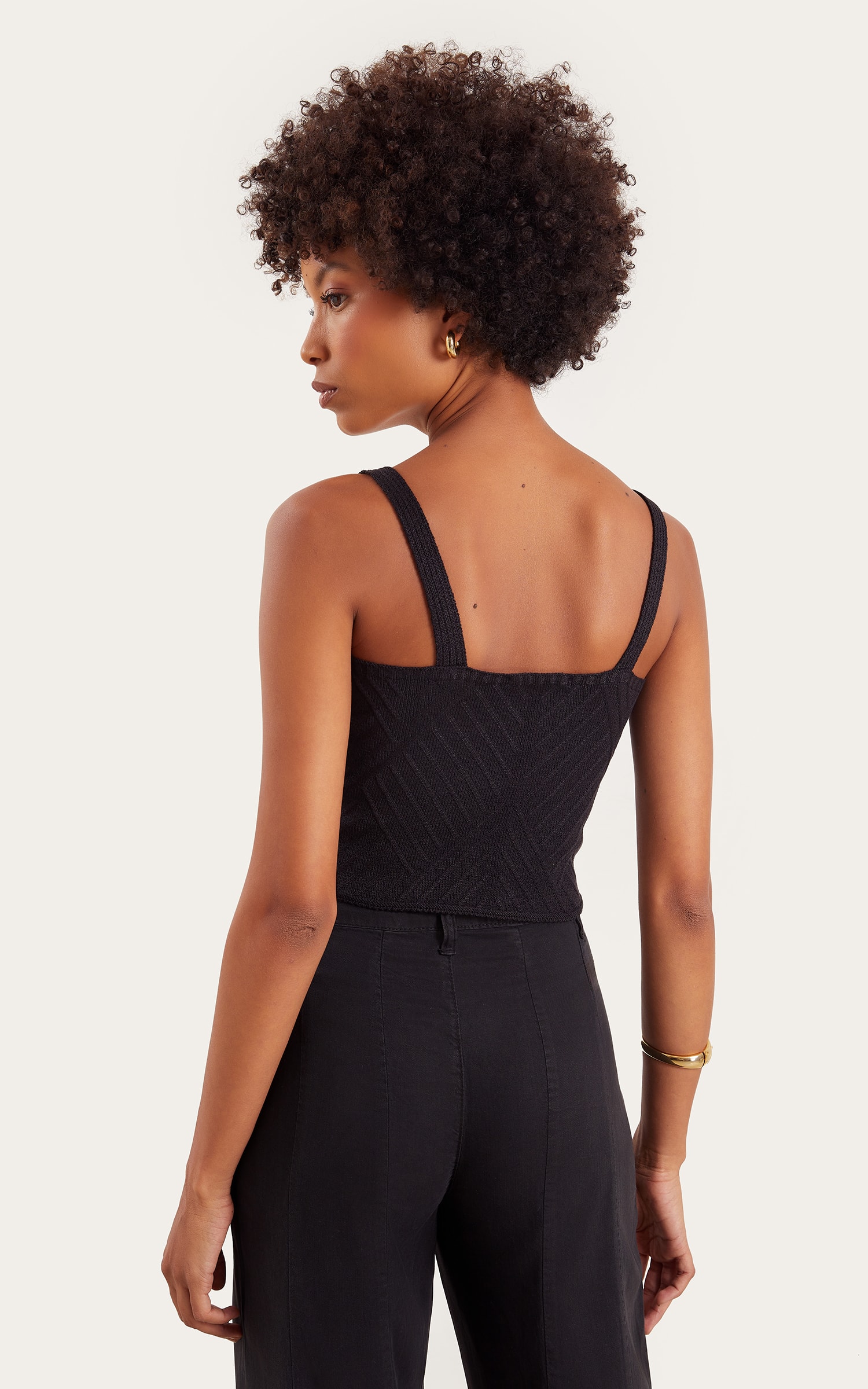 Cropped Busto Recortes Preto