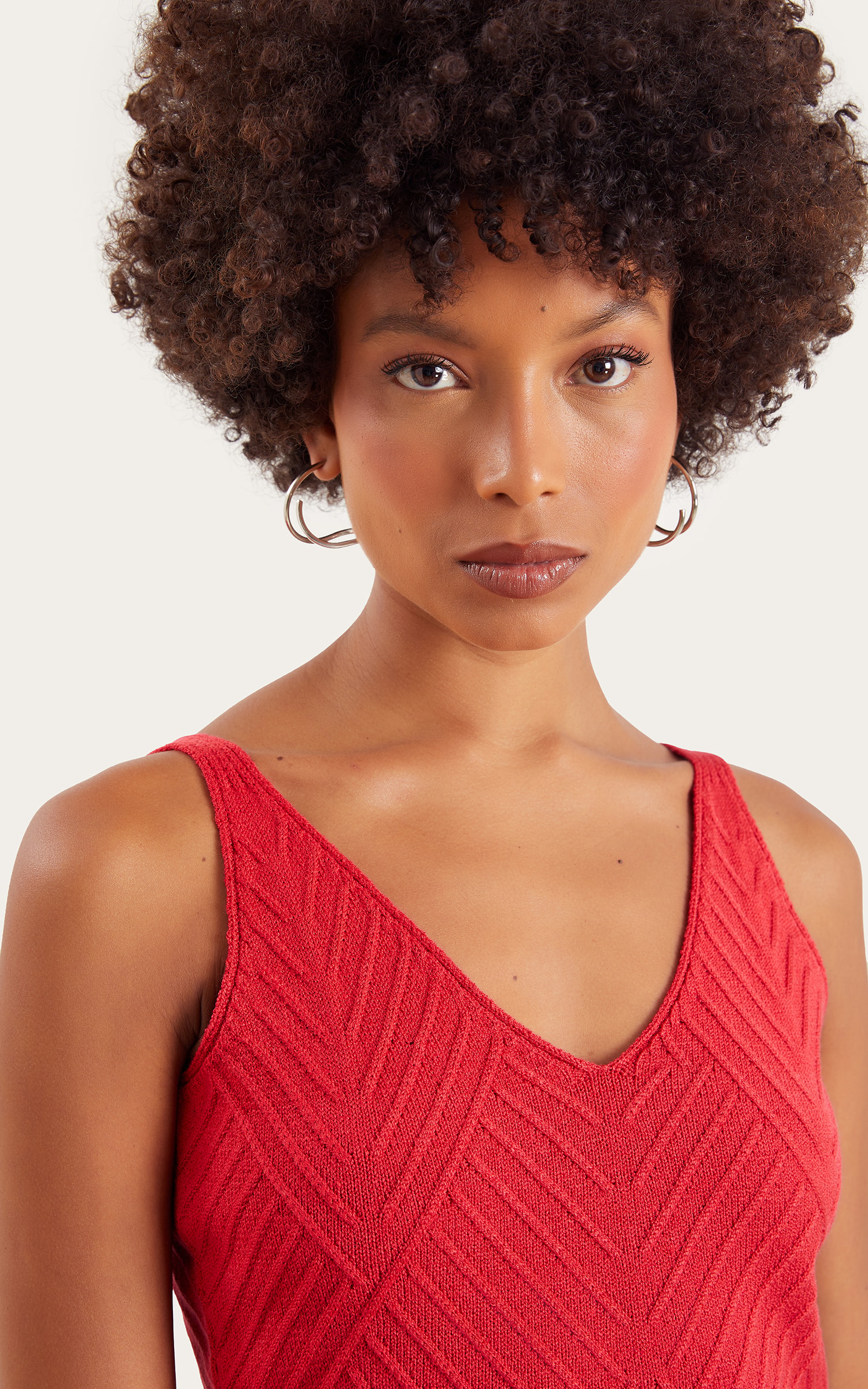 Cropped Busto Recortes Vermelho