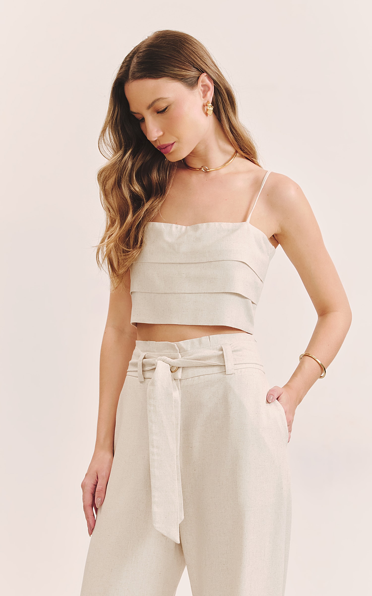 Cropped Camadas Ametista Natural