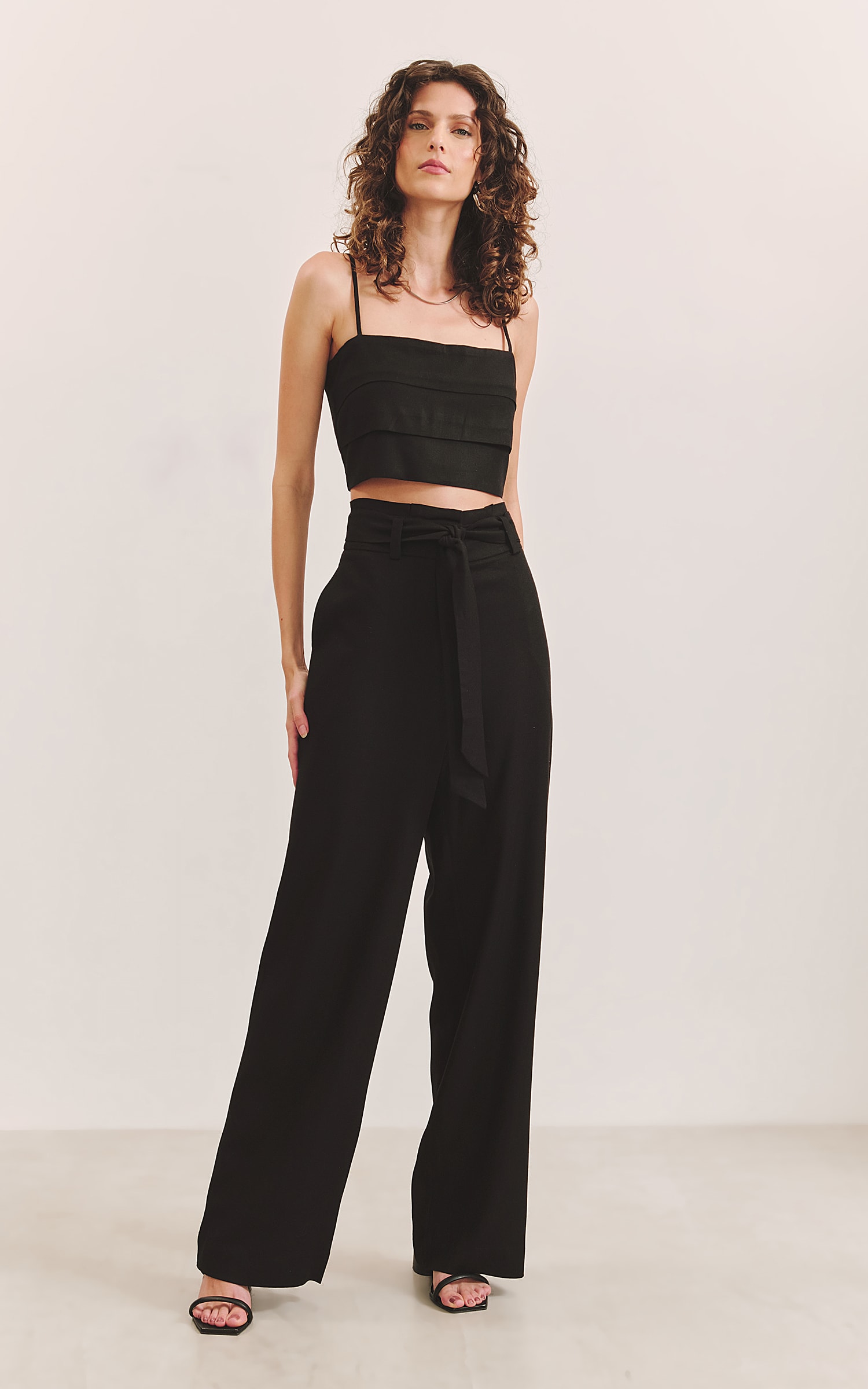 Cropped Camadas Ametista Preto
