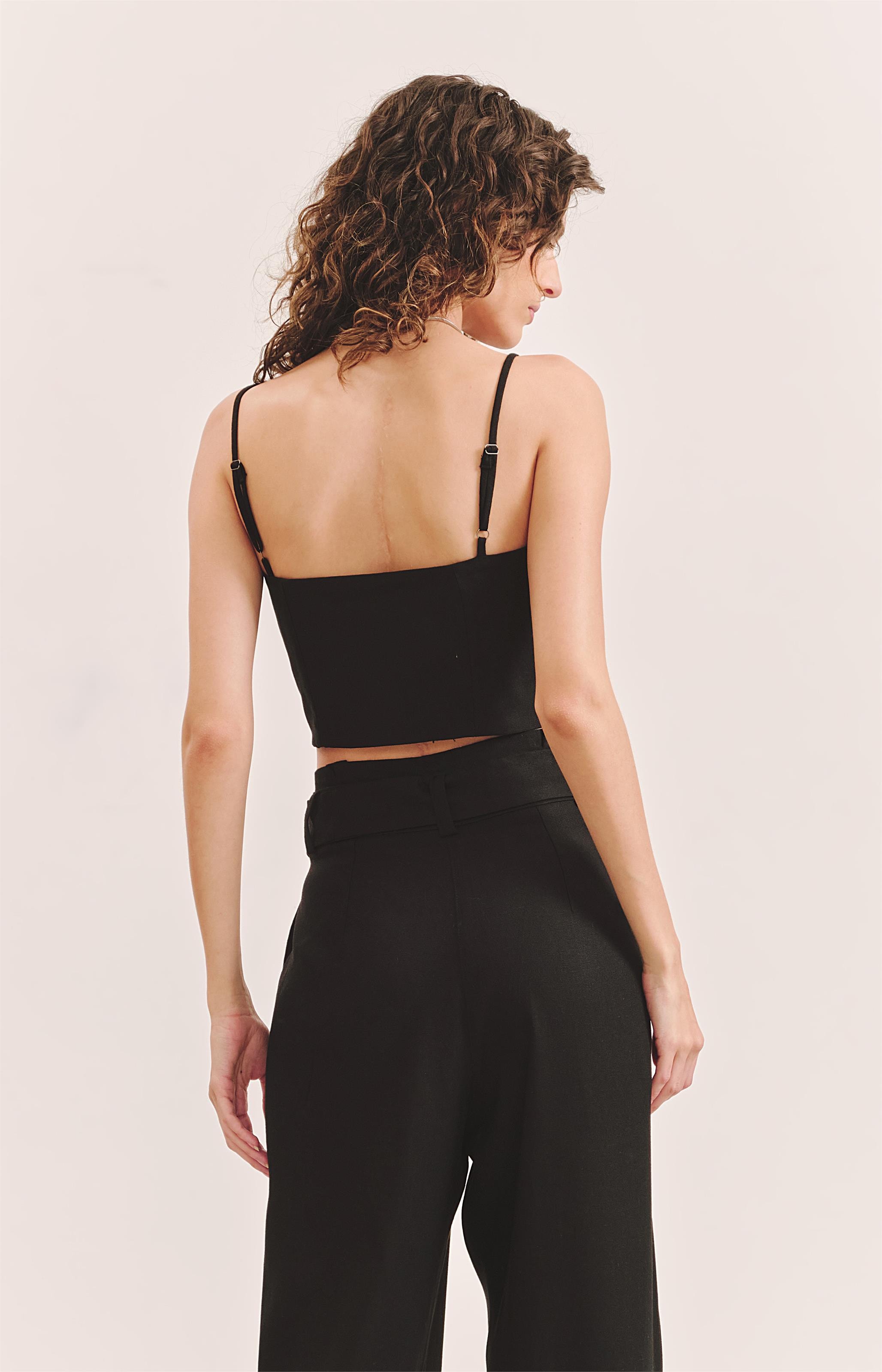 Cropped Camadas Ametista Preto