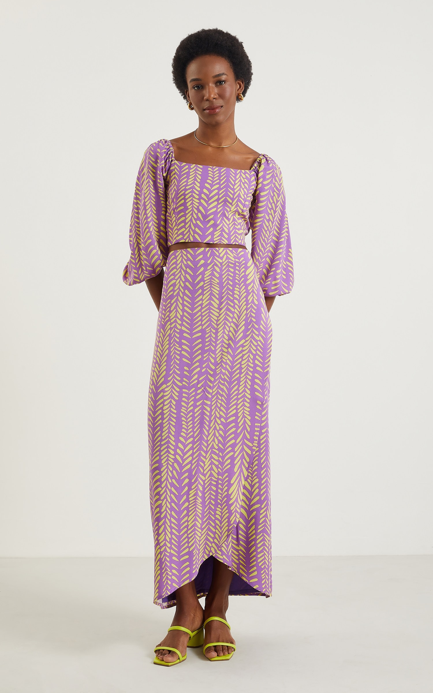 Cropped Colorir Manga Bufante Roxo