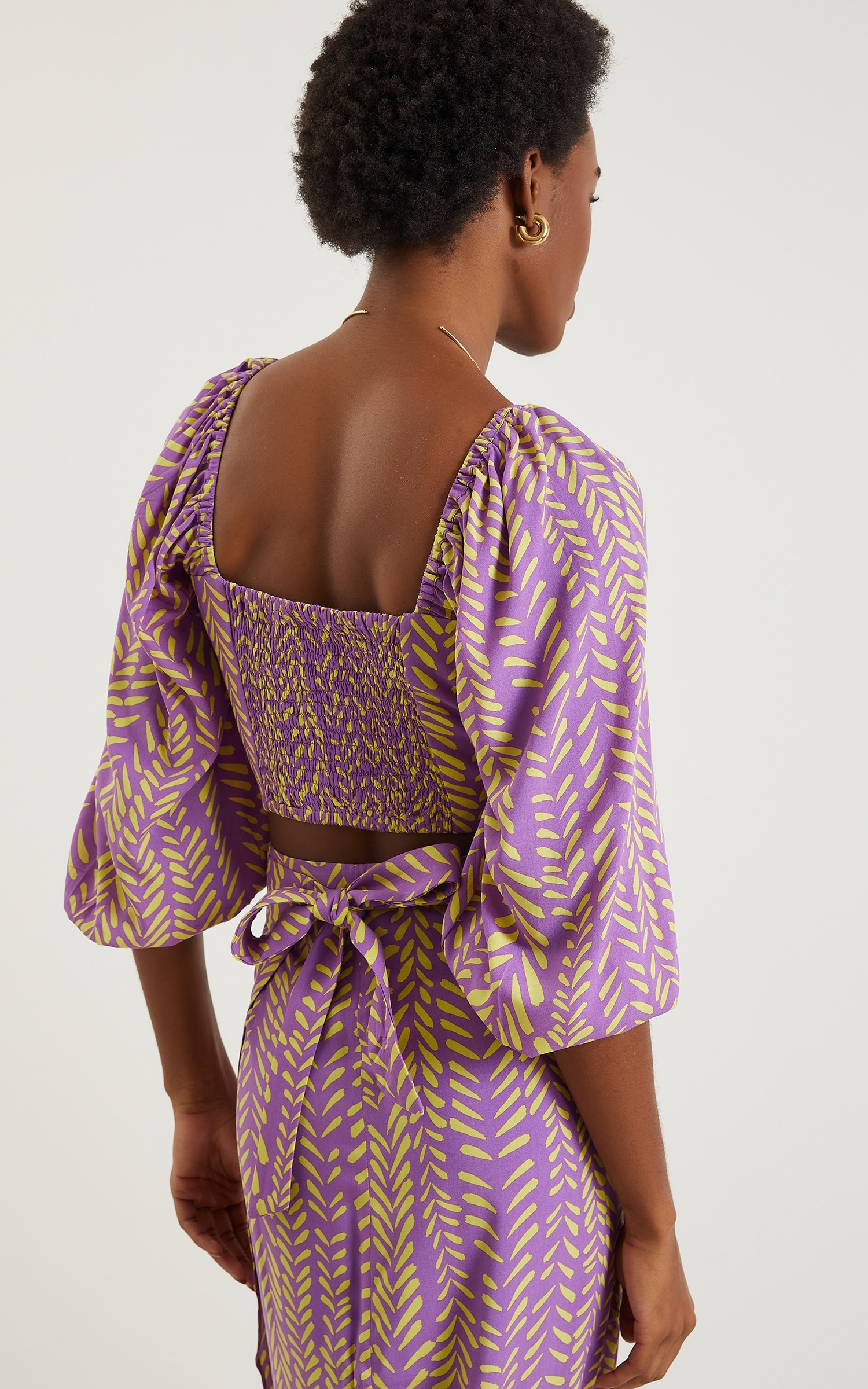 Cropped Colorir Manga Bufante Roxo