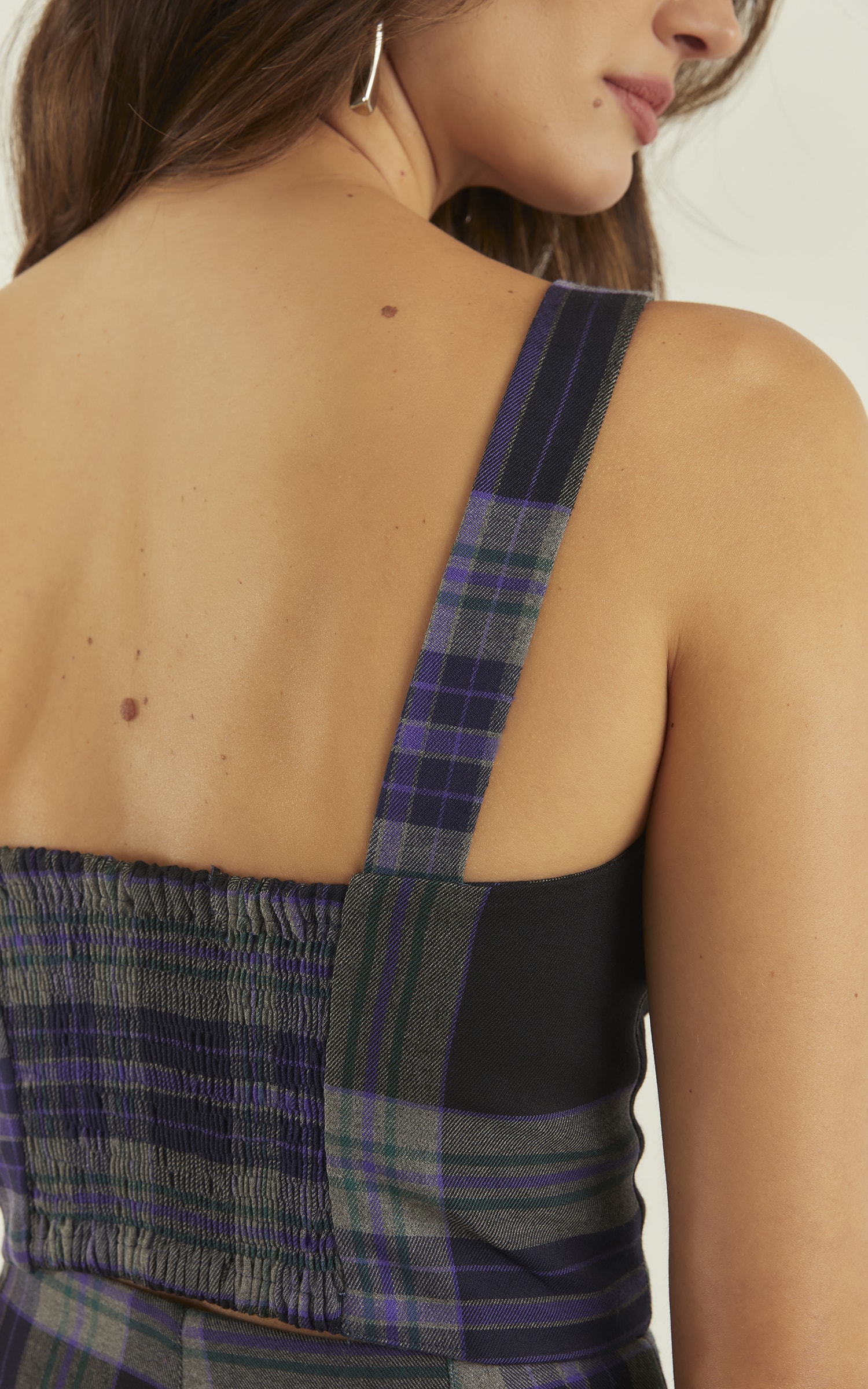 Cropped Corset Chess Preto