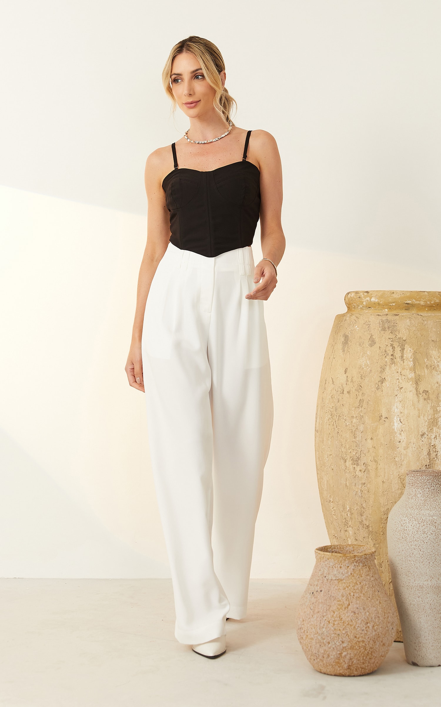Cropped Corset Preto