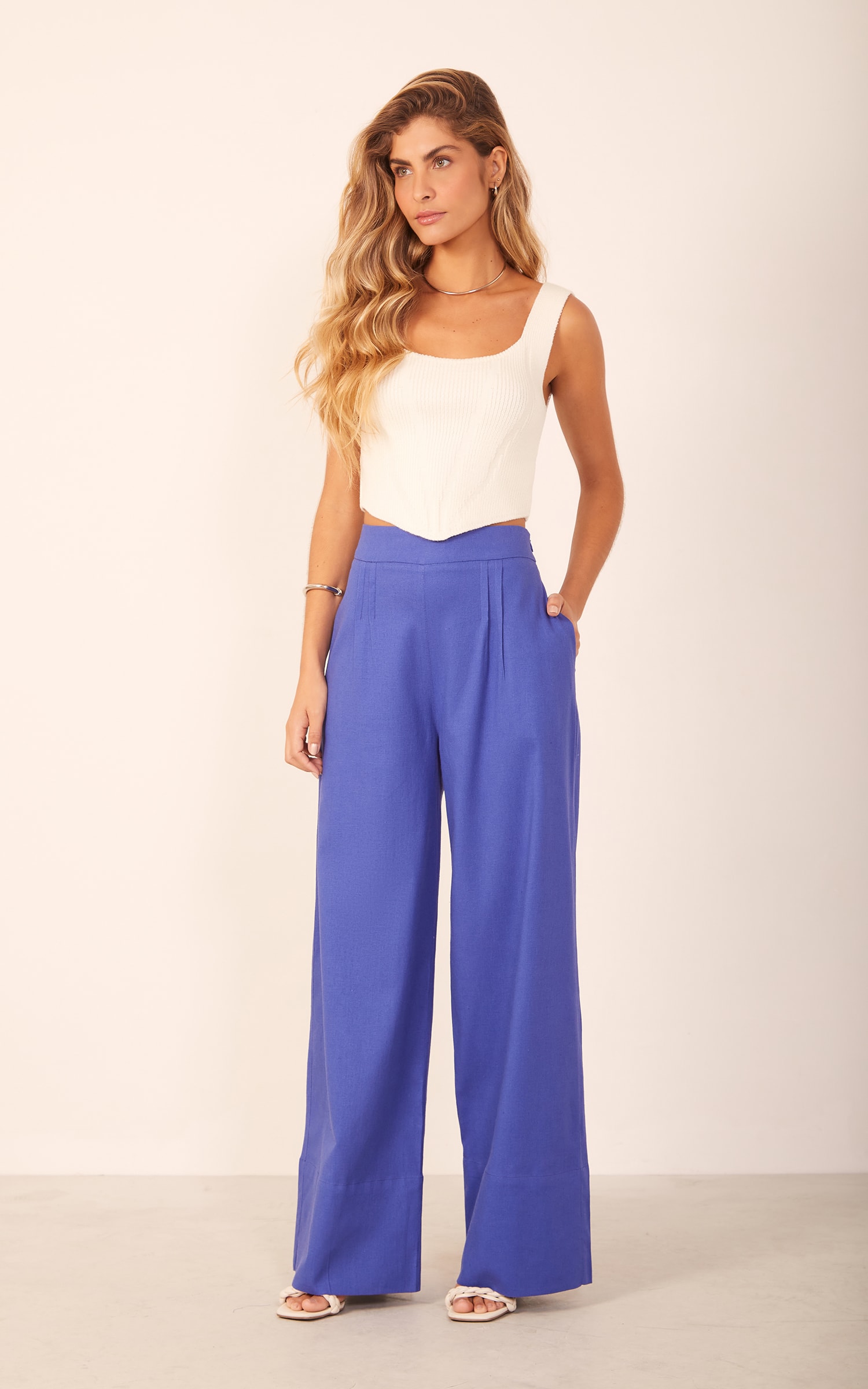 Cropped Corset Tricot Off White