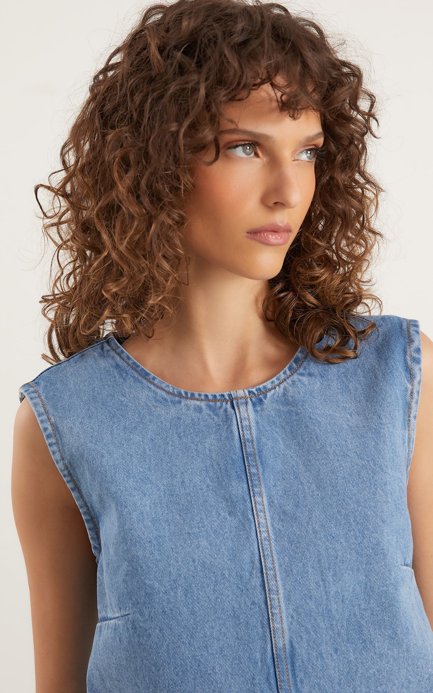 Cropped Desfiado Jeans Médio