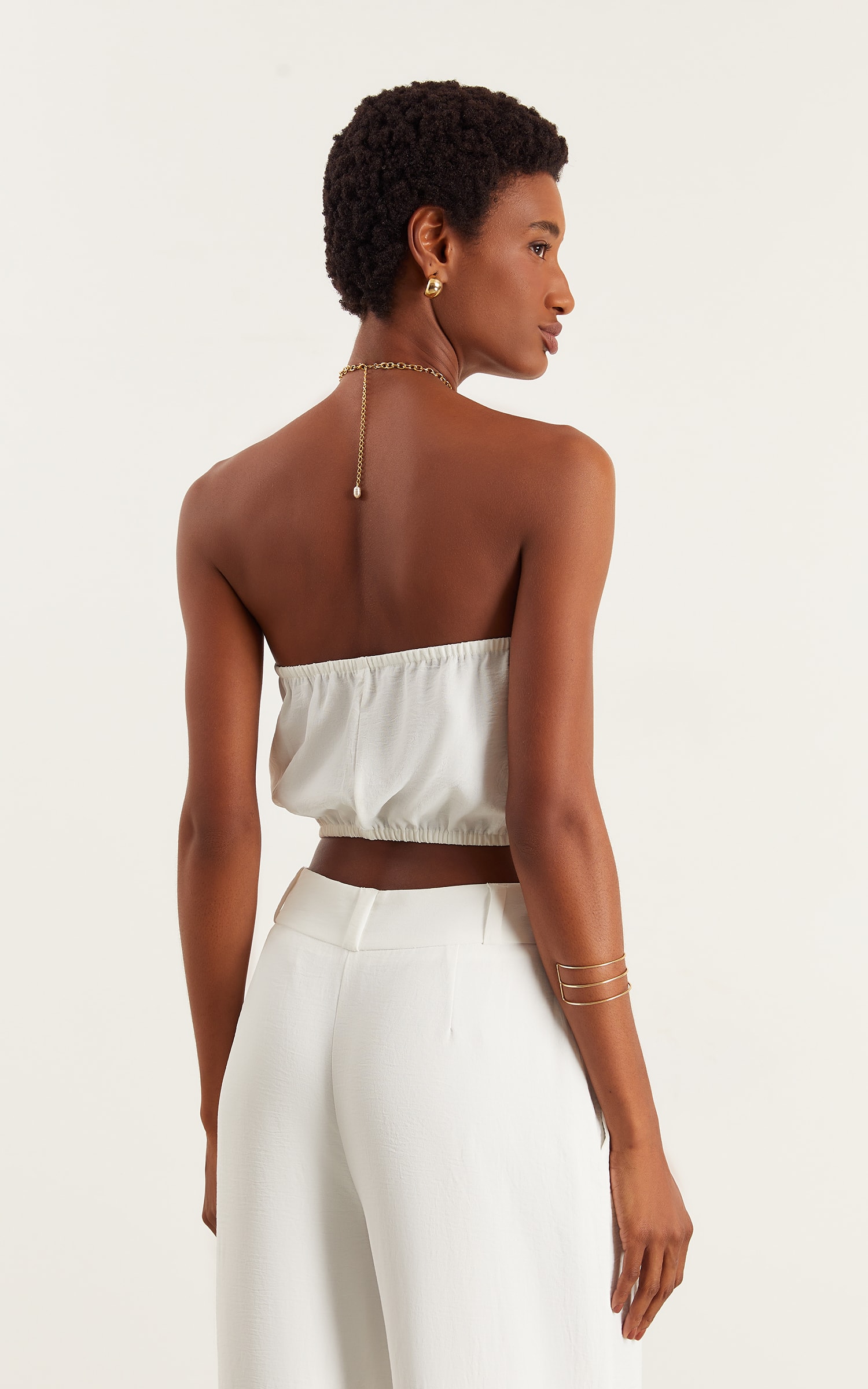 Cropped Detalhe Corrente Off White