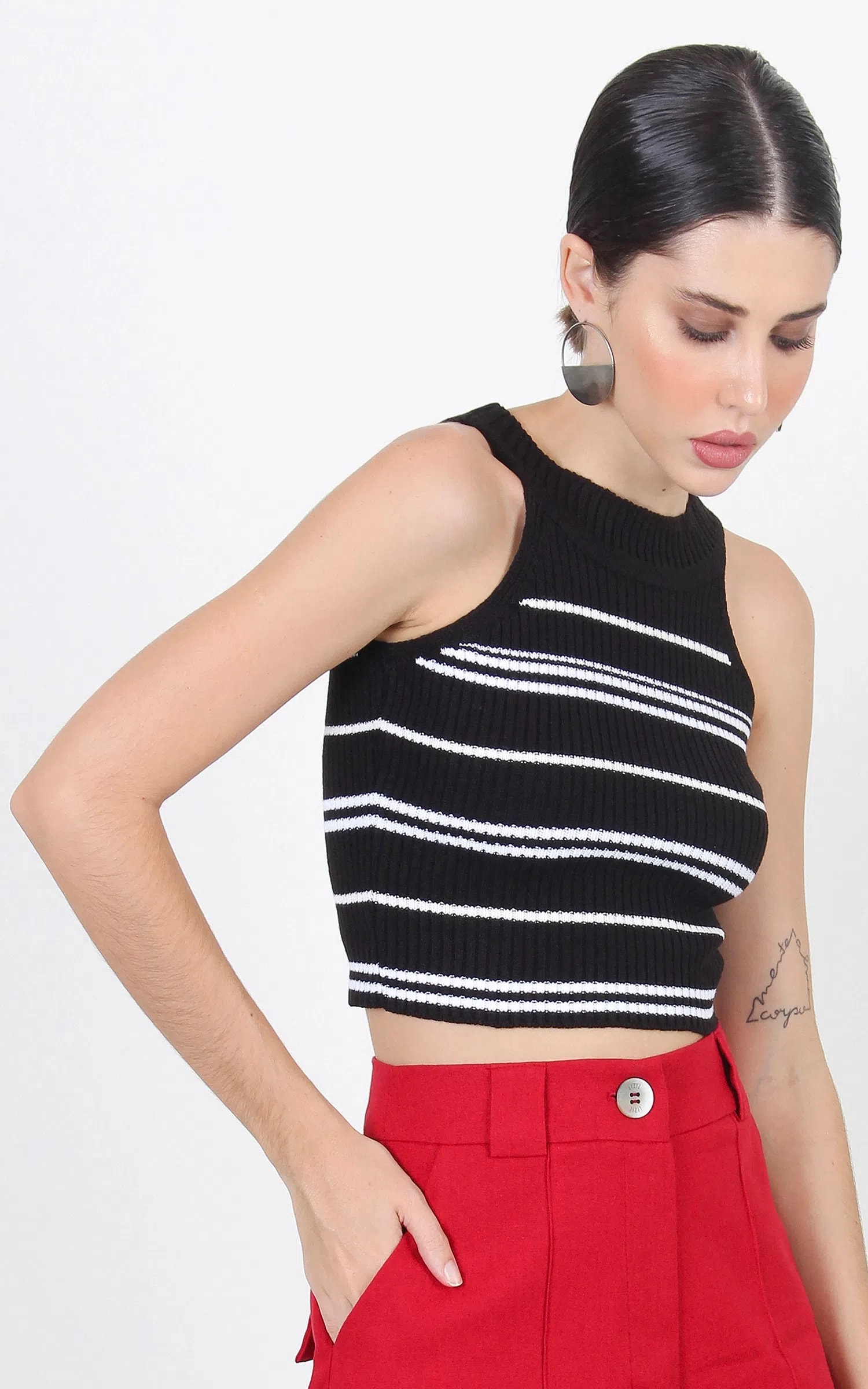 Cropped Duo Preto