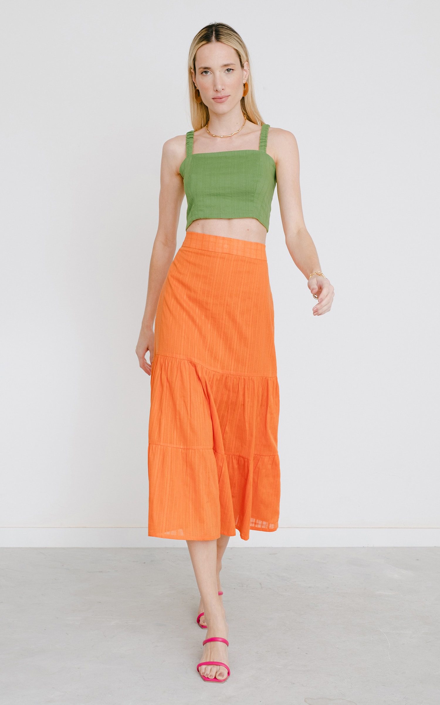 Cropped Folclore Verde Musgo