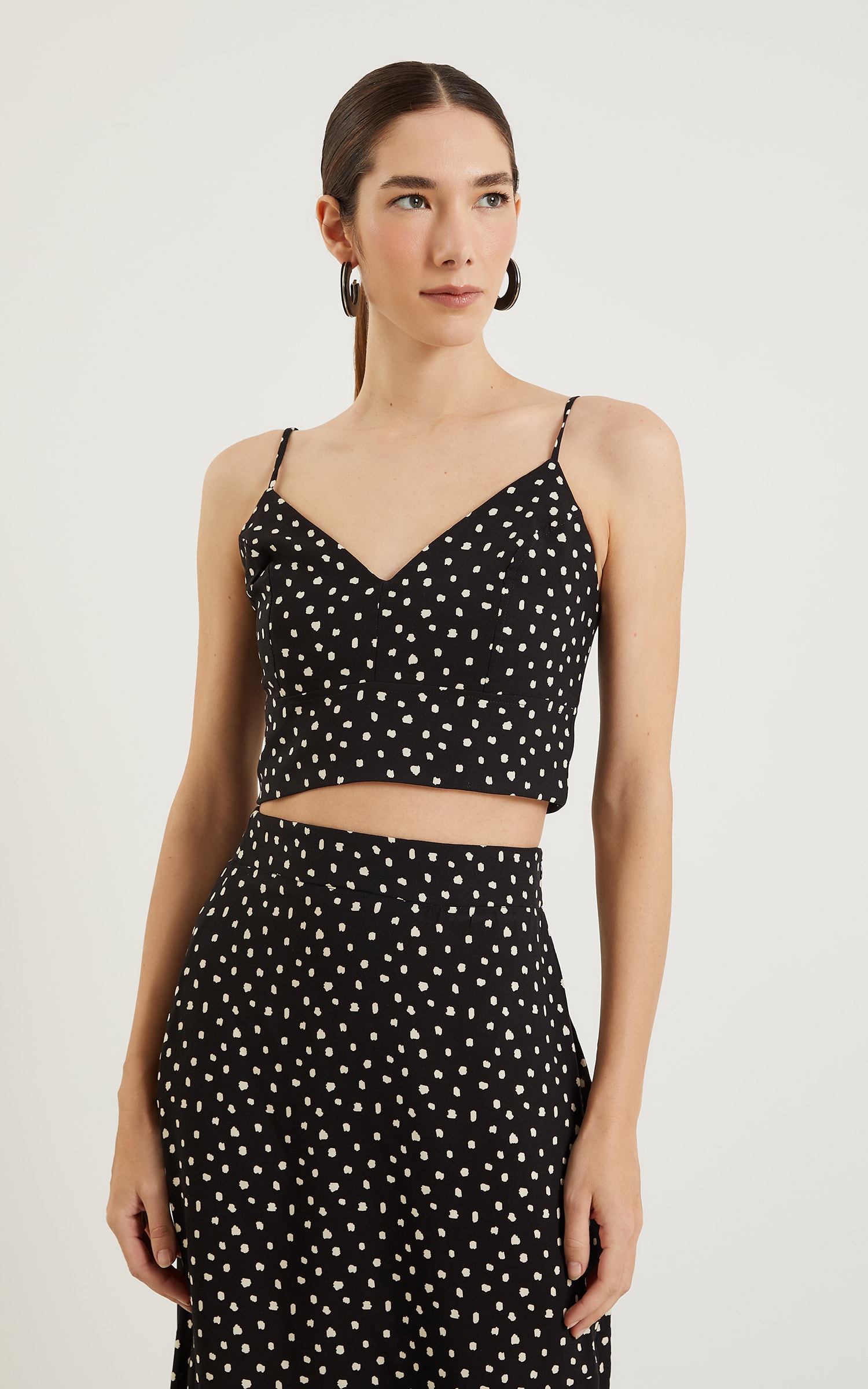Cropped Gloss Decote v Preto