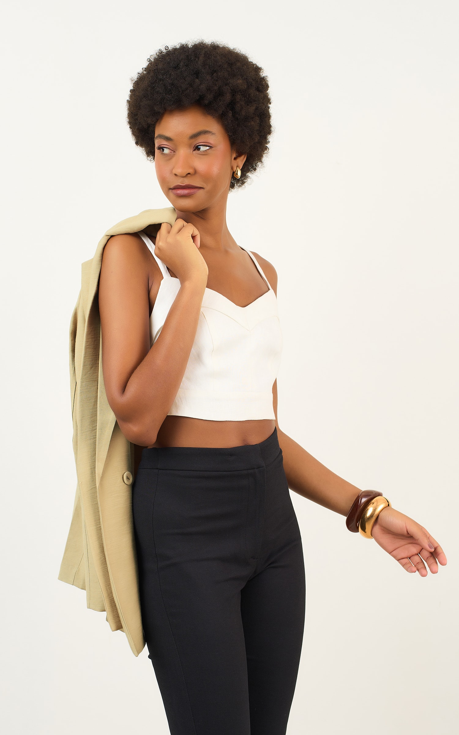 Cropped Linho Mam Off White