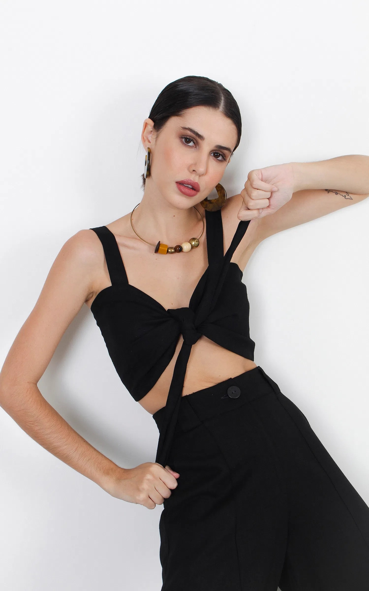 Cropped Linho Rustic Preto