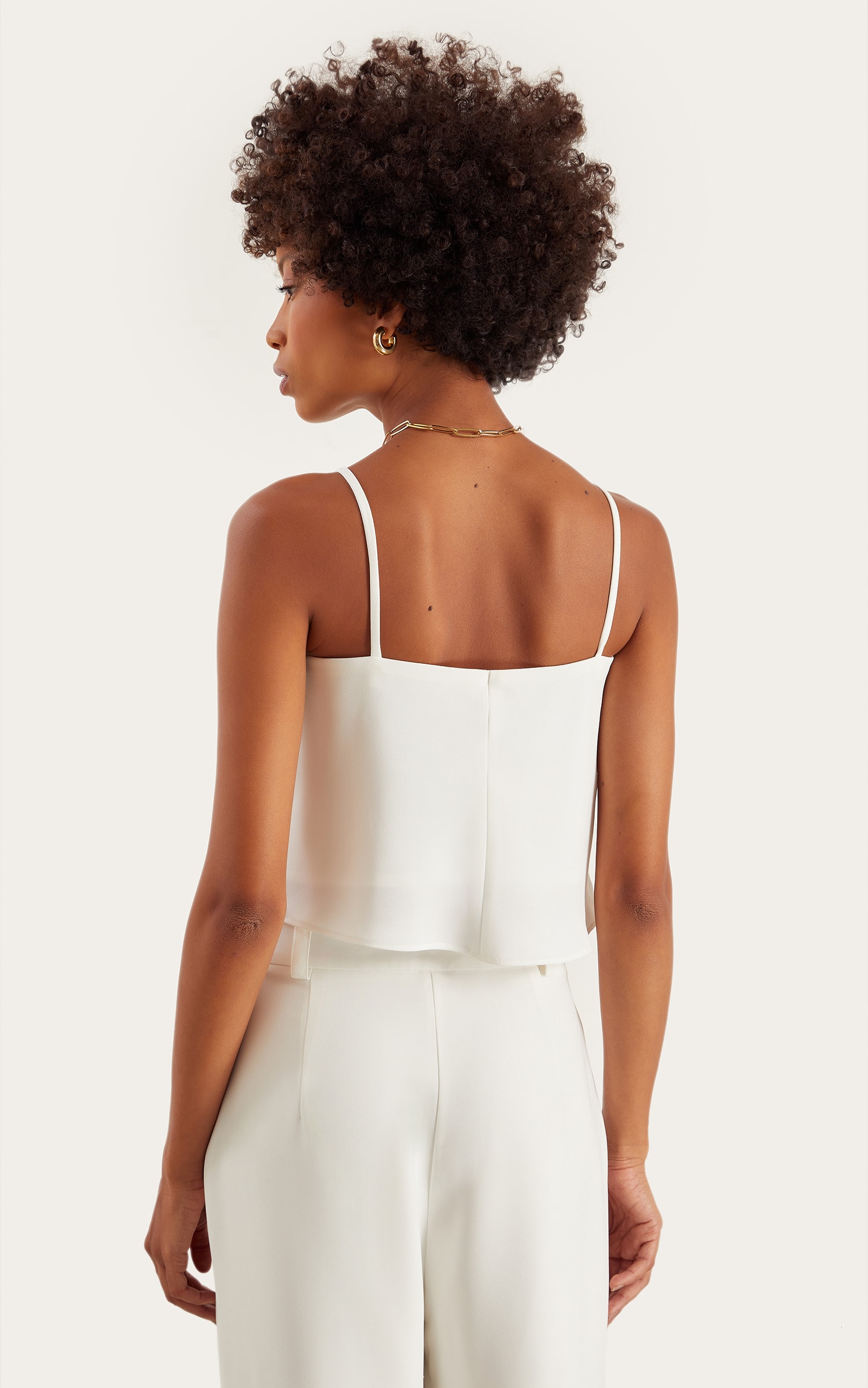 Cropped Living Alça Fina Off White