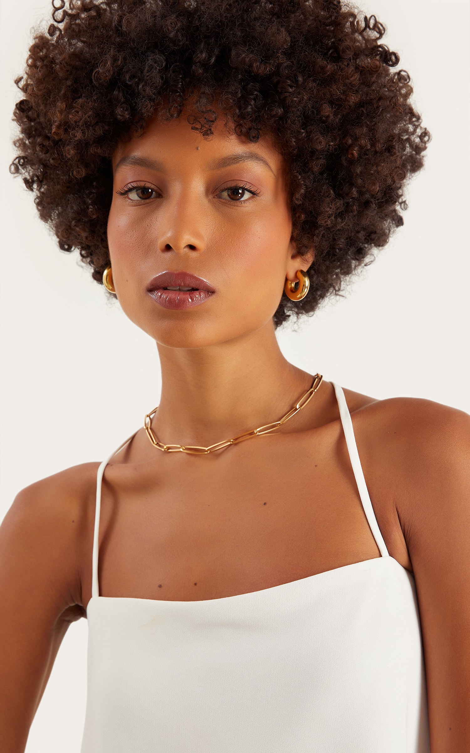 Cropped Living Alça Fina Off White