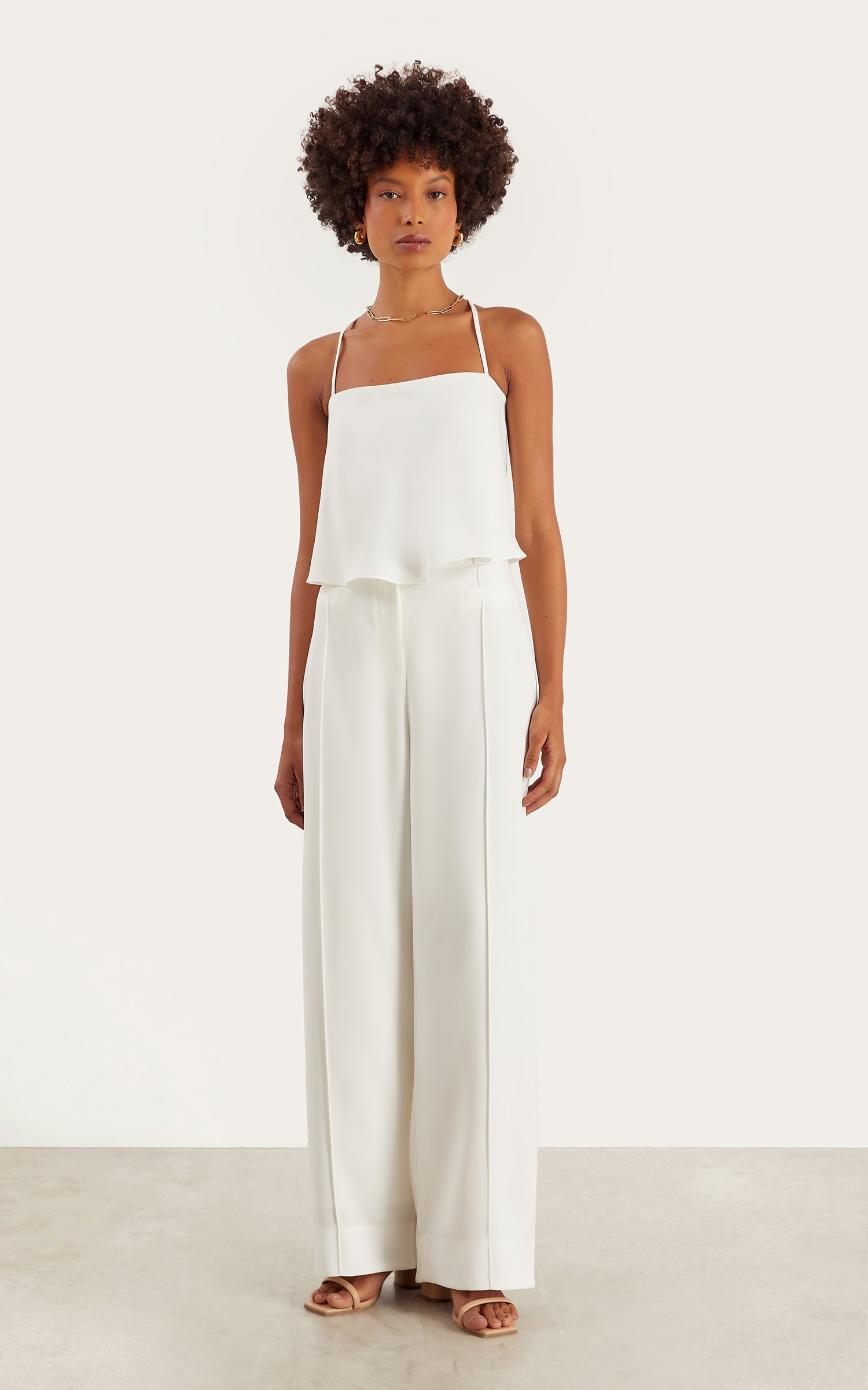 Cropped Living Alça Fina Off White