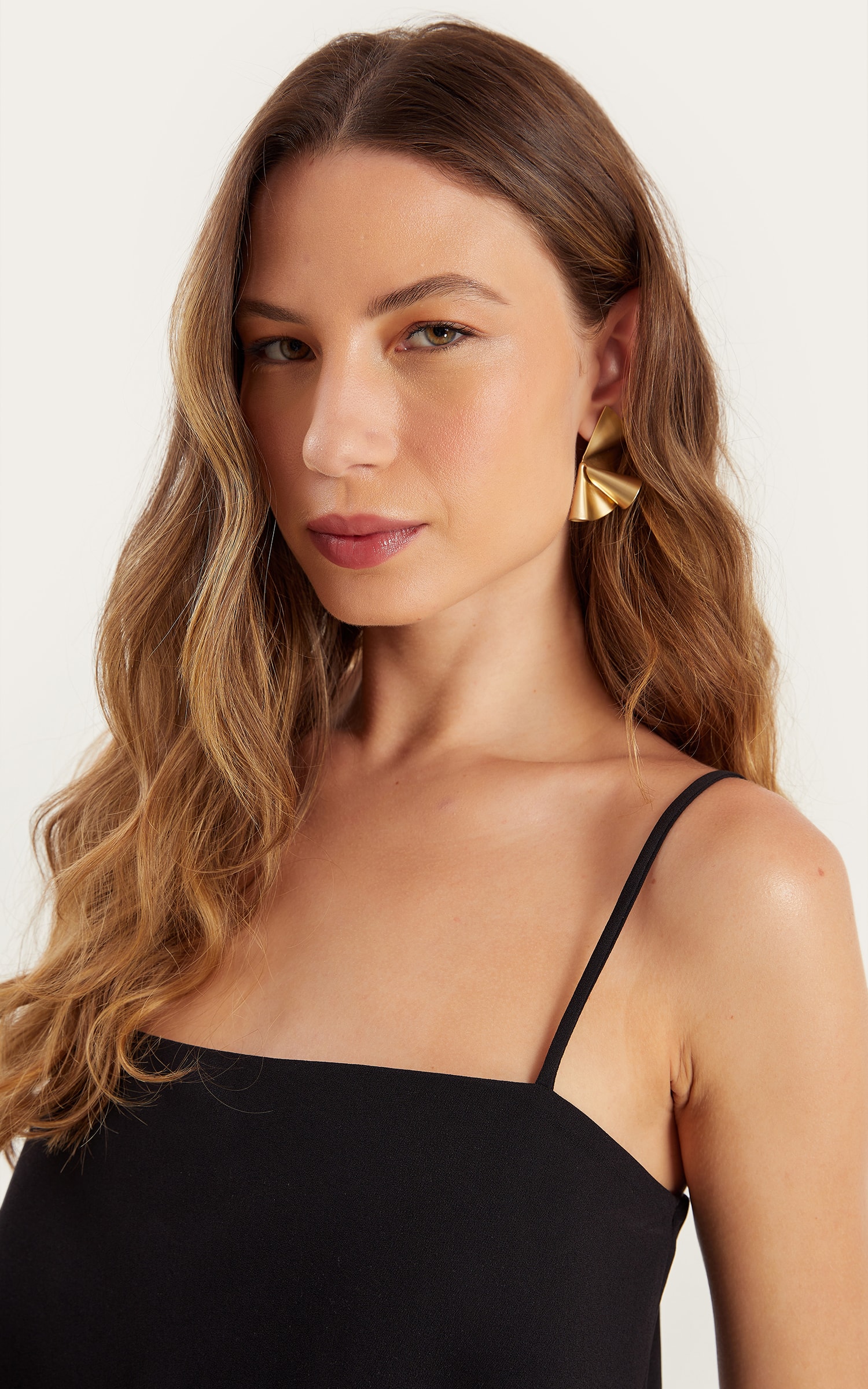 Cropped Living Alça Fina Preto