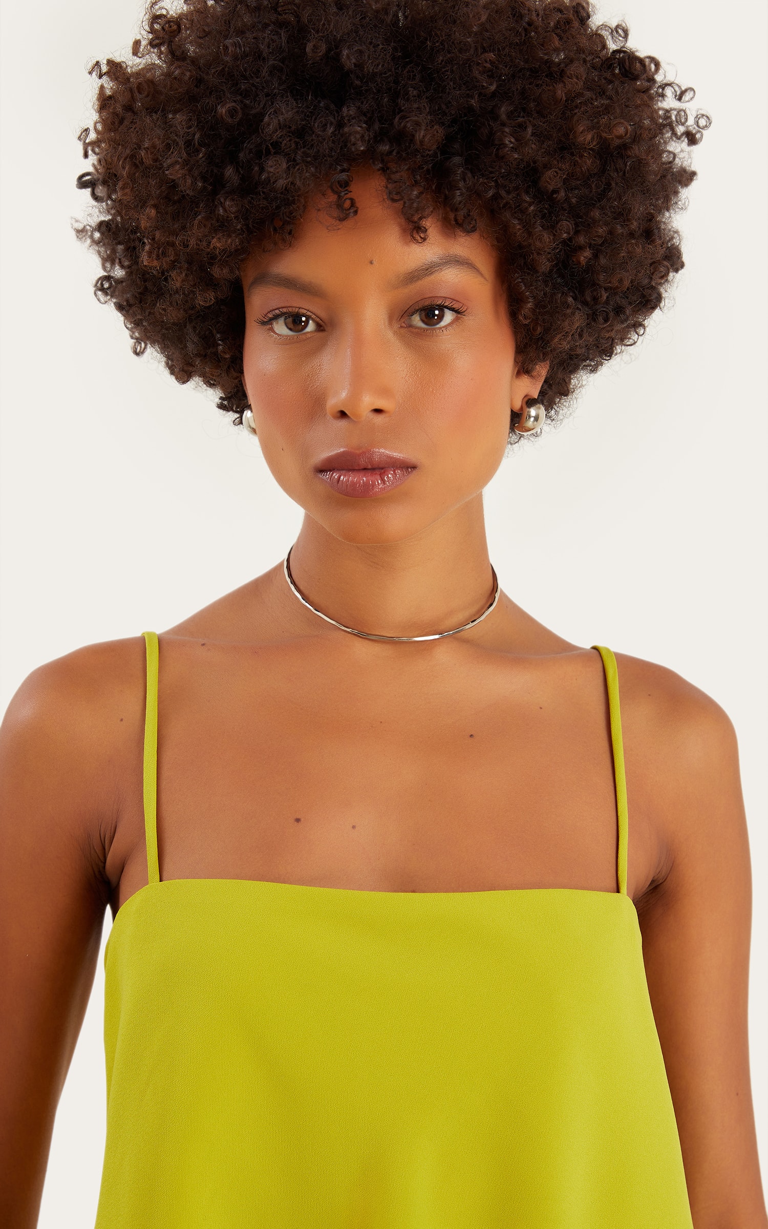 Cropped Living Alça Fina Verde Oliva
