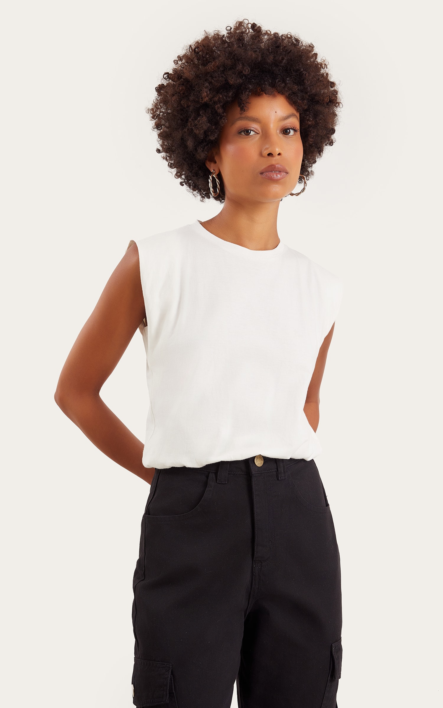 Cropped Malha Basic Off White