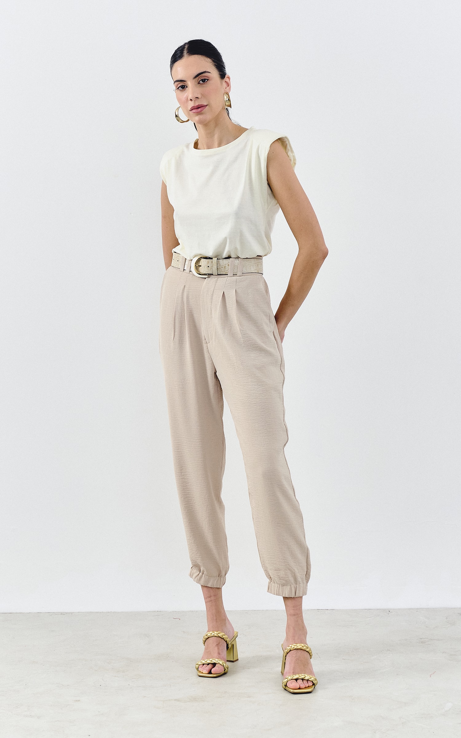 Cropped Malha Ombreira Off White