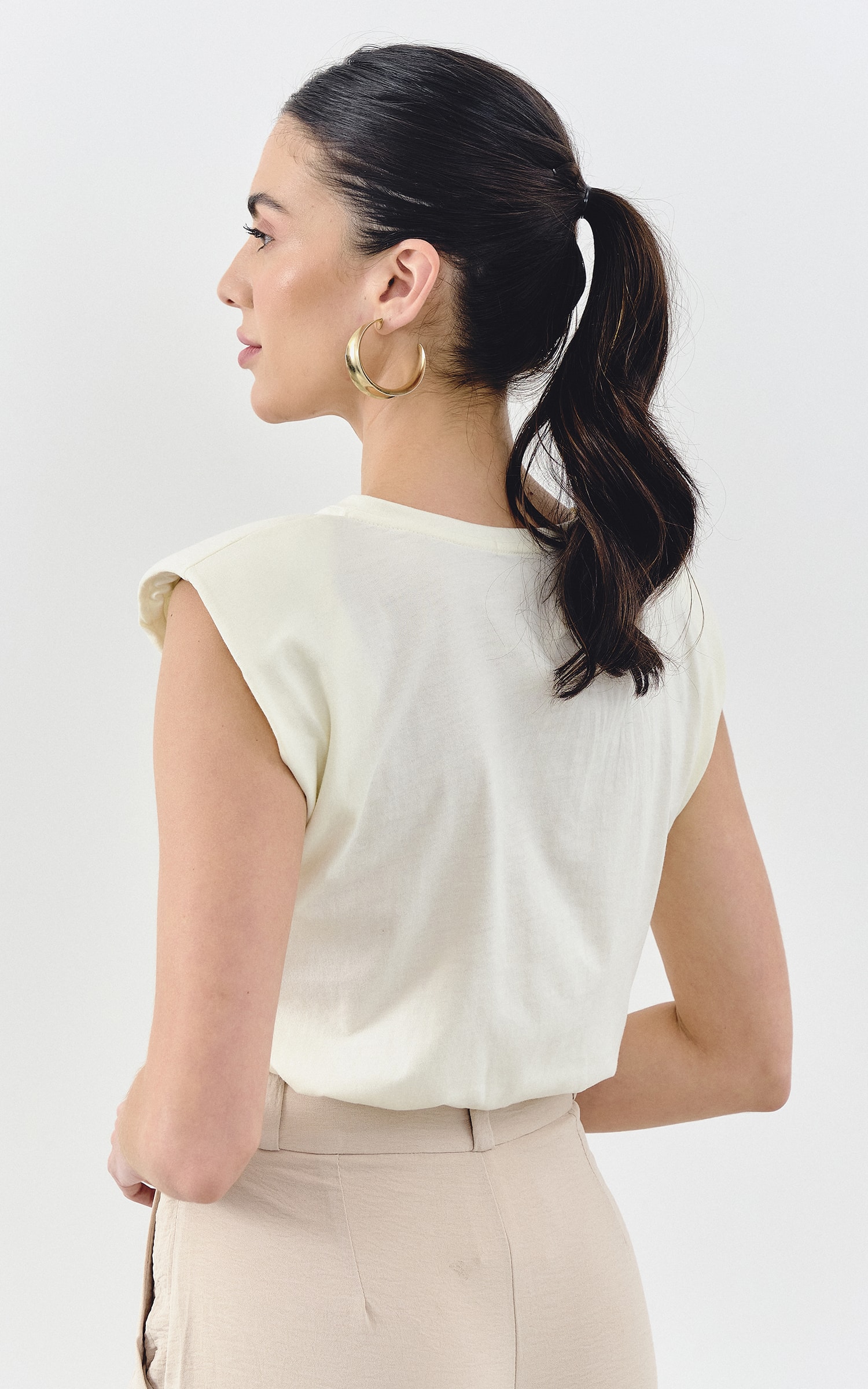 Cropped Malha Ombreira Off White