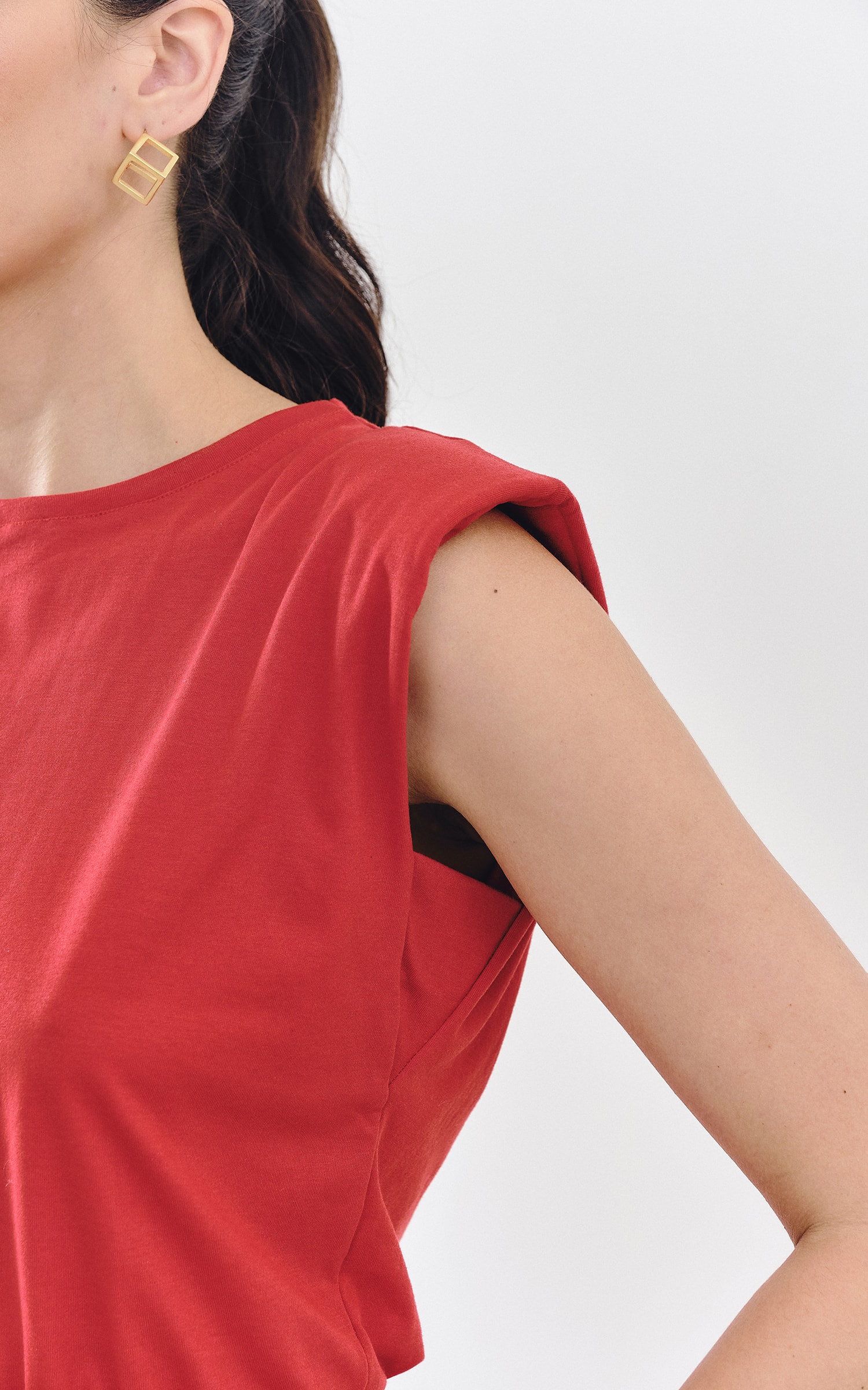 Cropped Malha Ombreira Vermelho