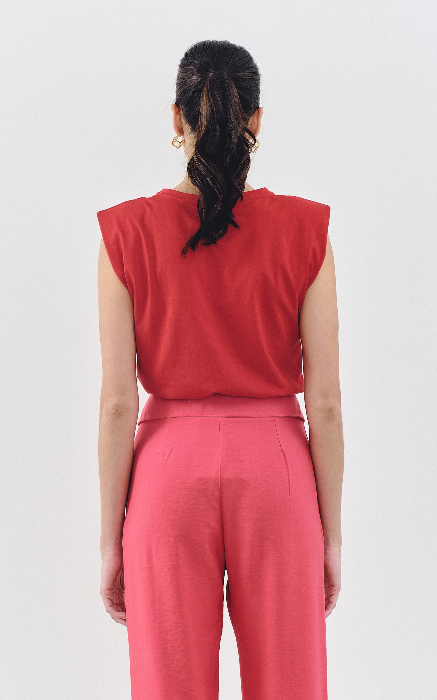 Cropped Malha Ombreira Vermelho