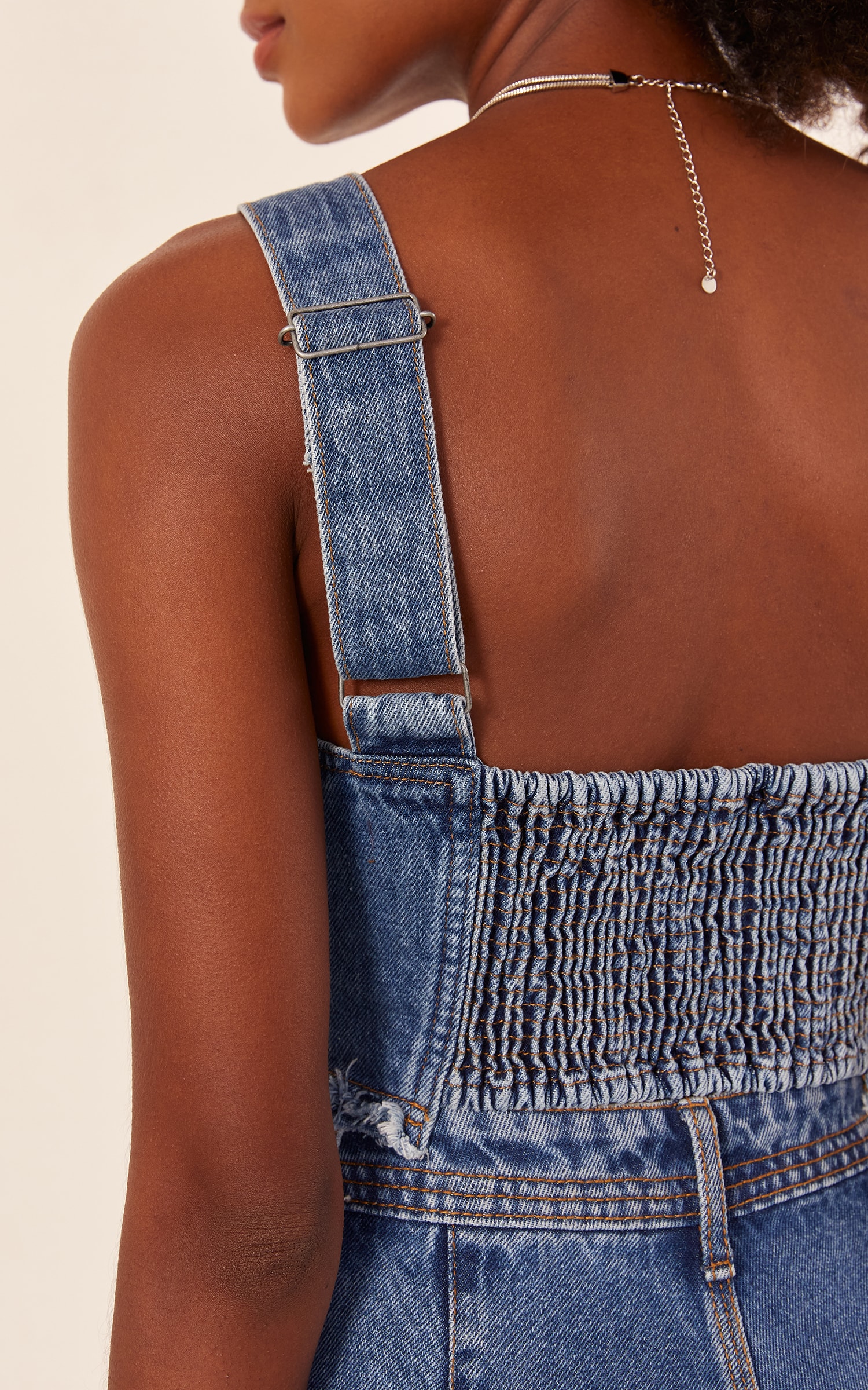 Cropped Meia Taça Jeans Médio