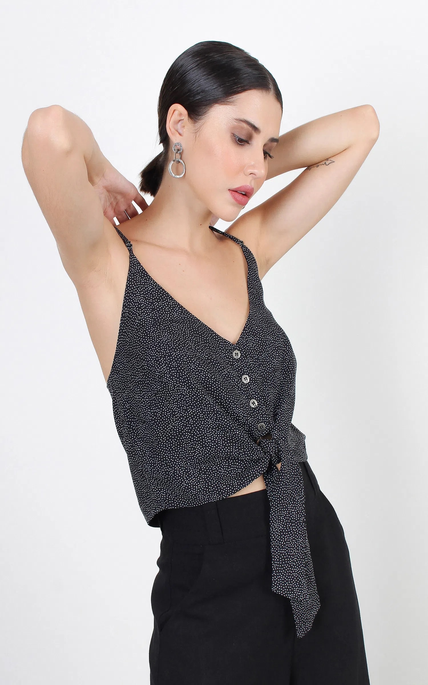 Cropped Mini Poá Estampa