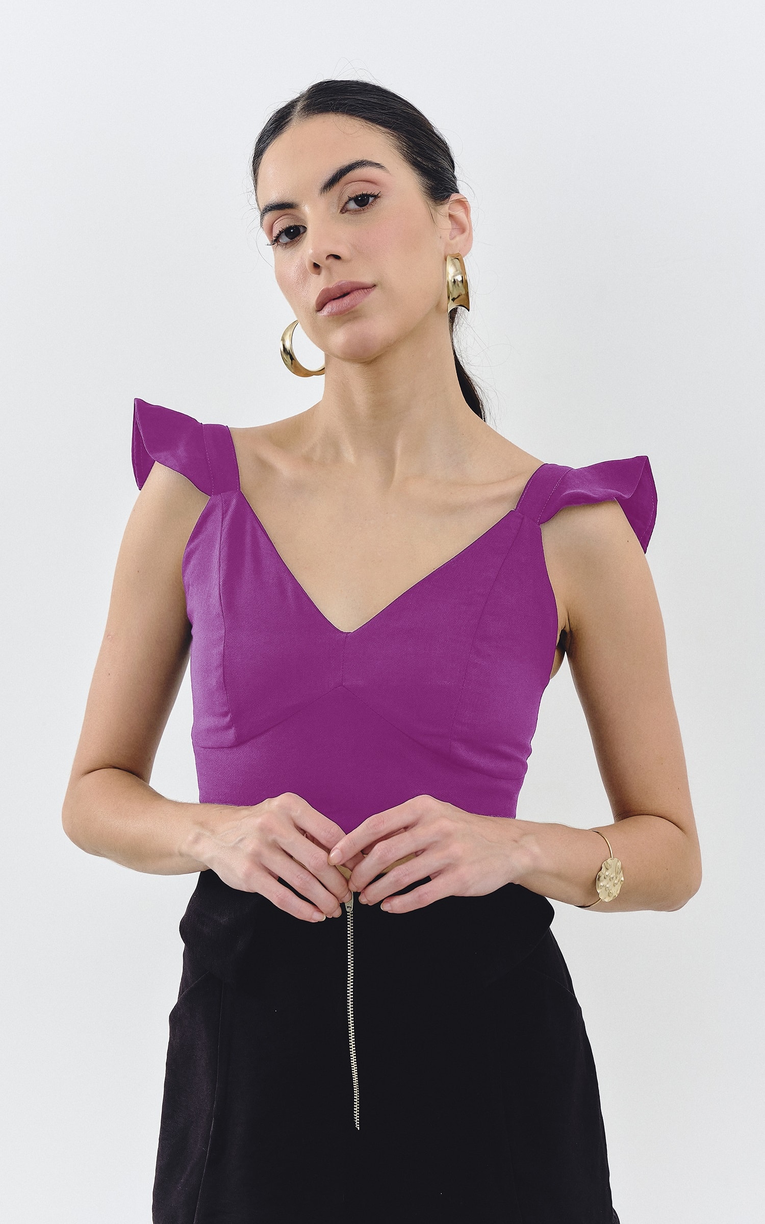 Cropped Modern Roxo