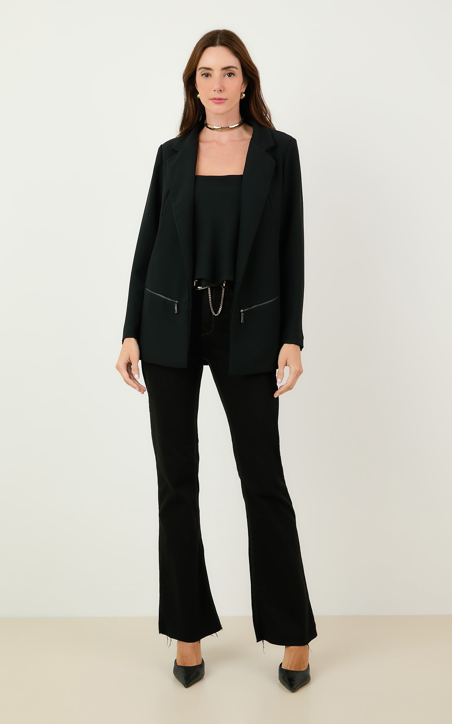 Cropped Mountain Alca Fina Preto