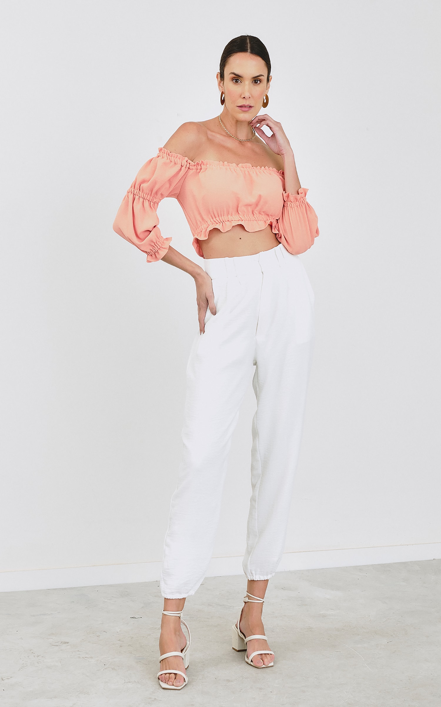 Cropped Nordeste Neon Coral