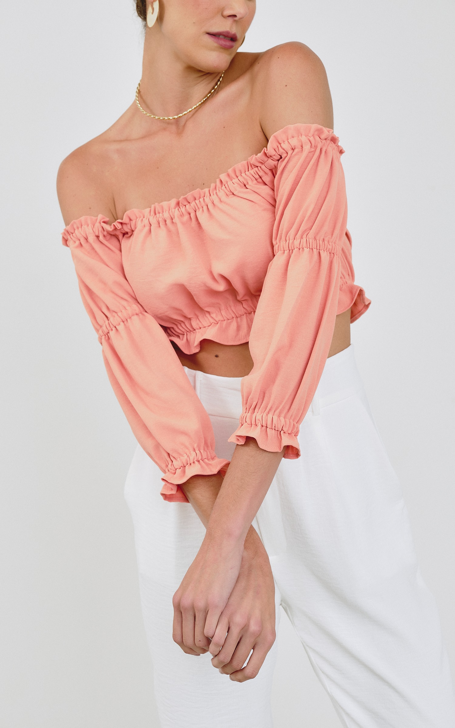 Cropped Nordeste Neon Coral