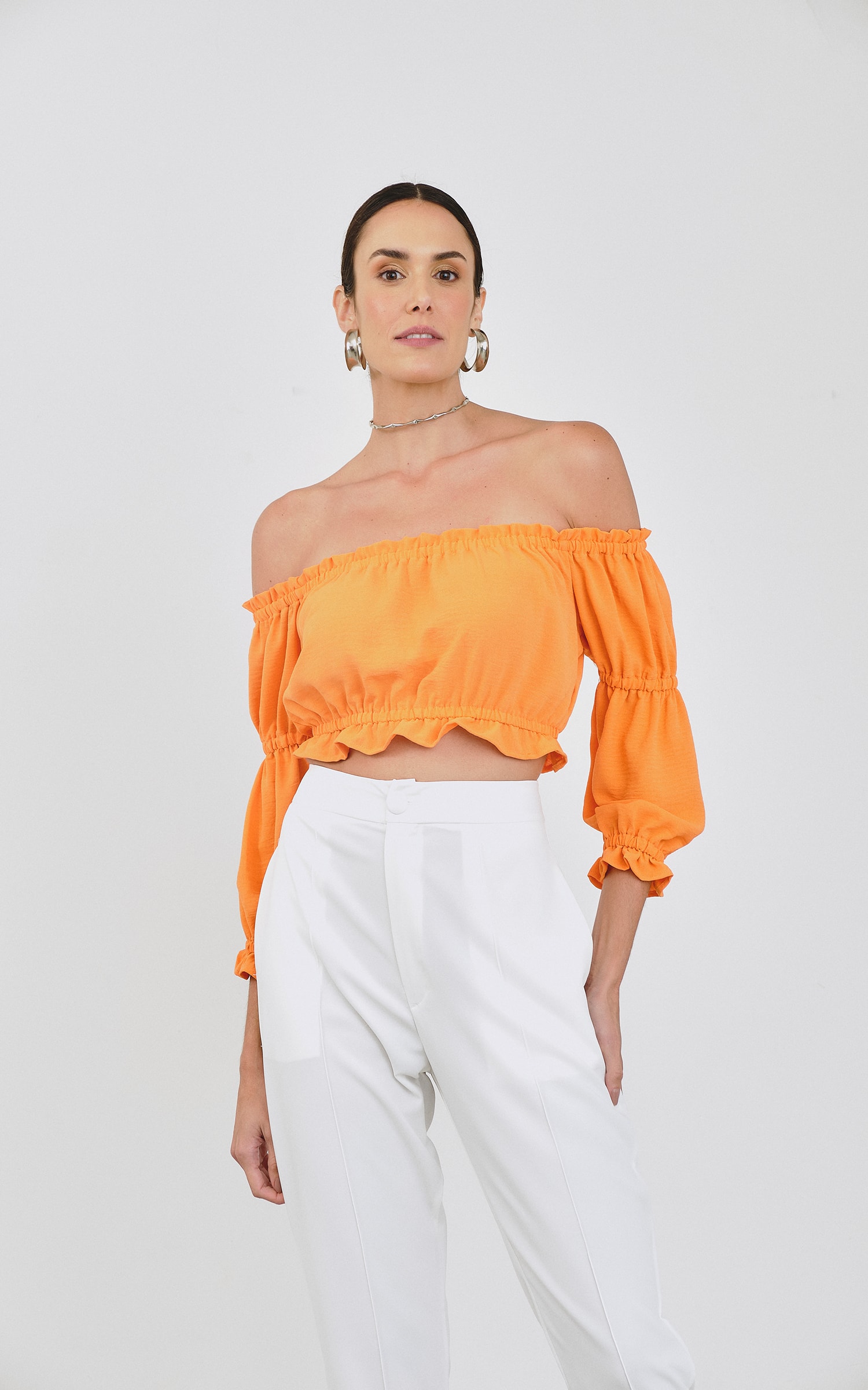 Cropped Nordeste Neon Laranja