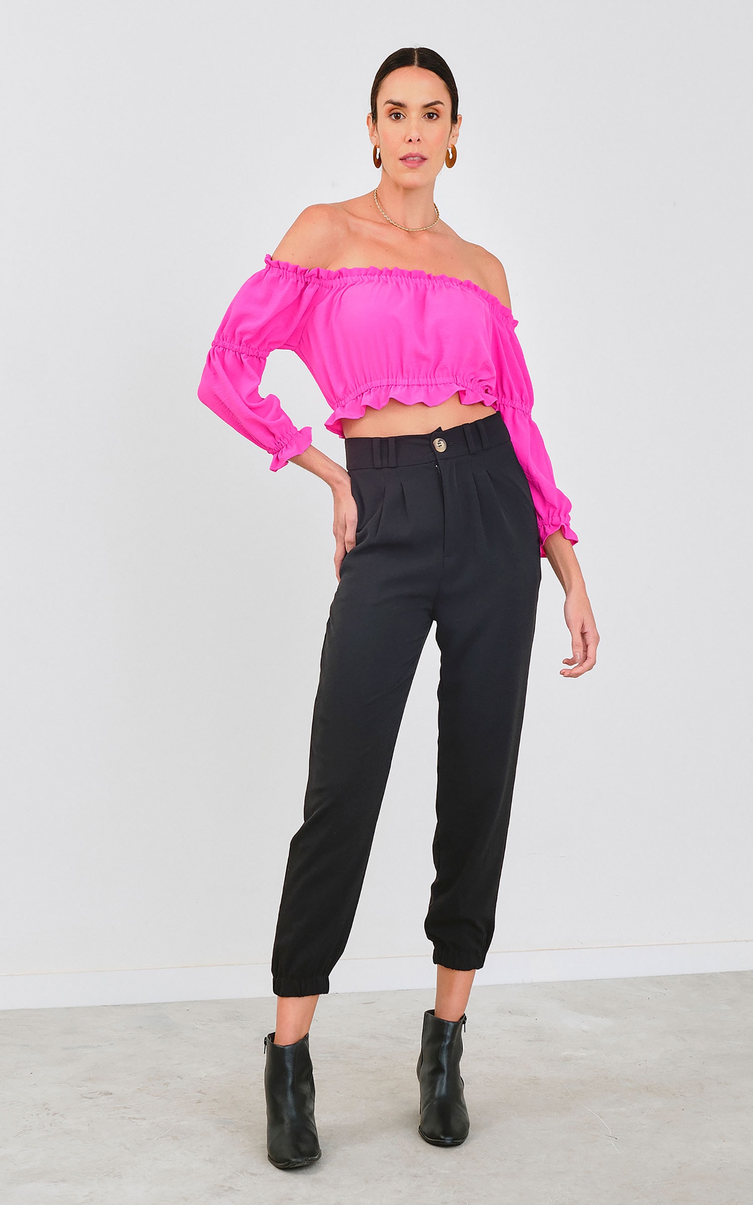 Cropped Nordeste Neon Rosa