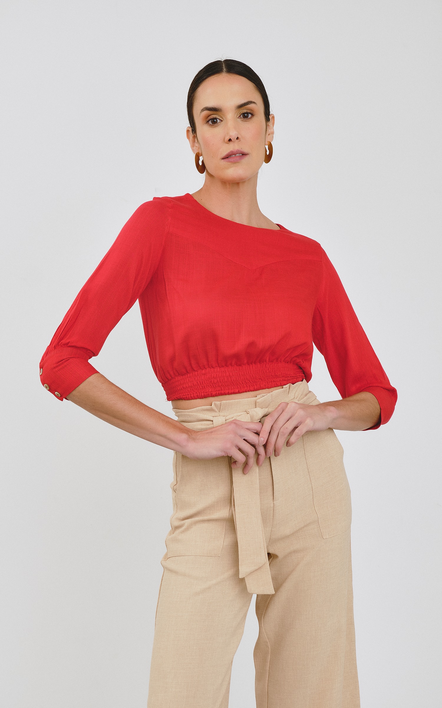 Cropped Organic Vermelho