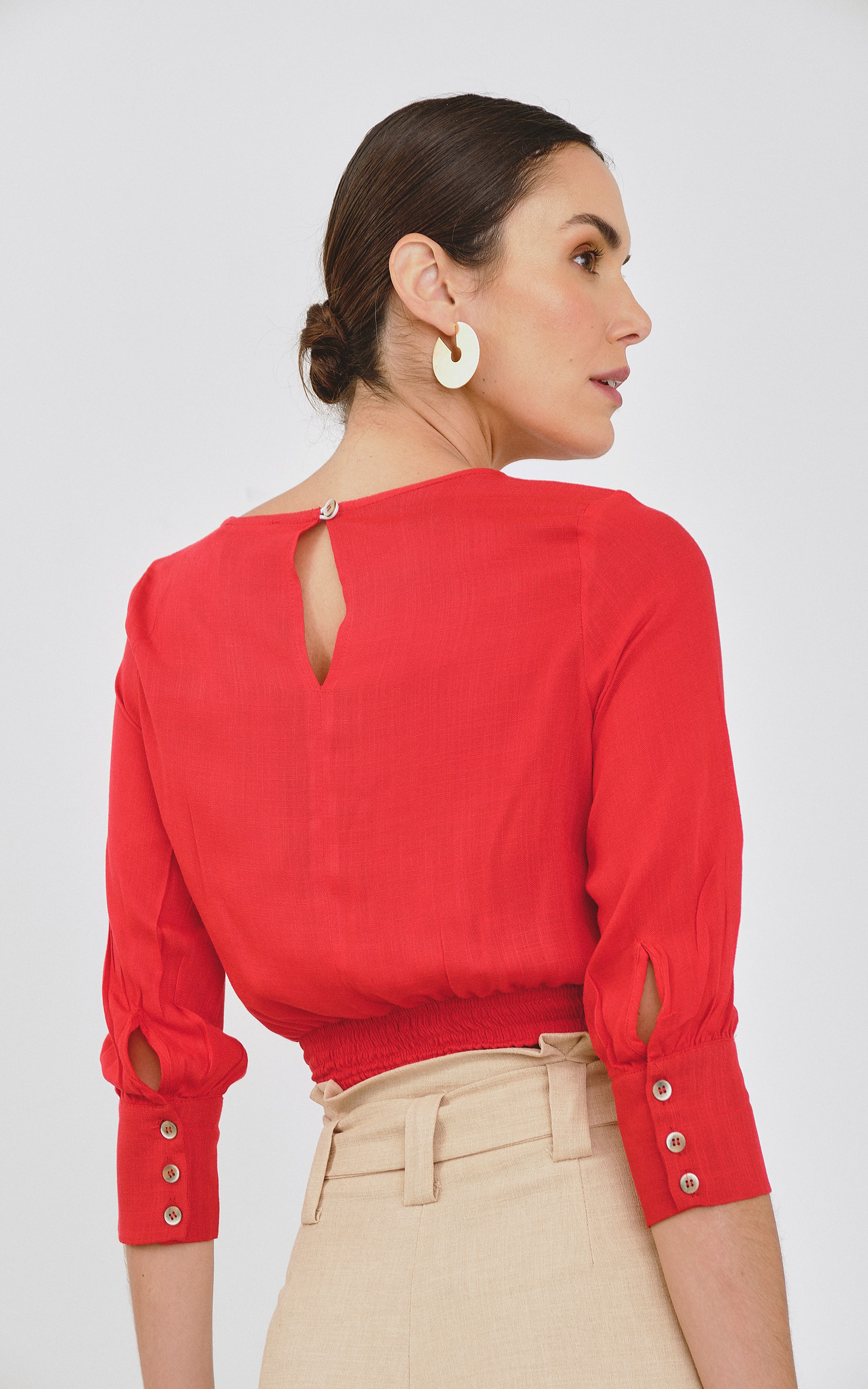Cropped Organic Vermelho