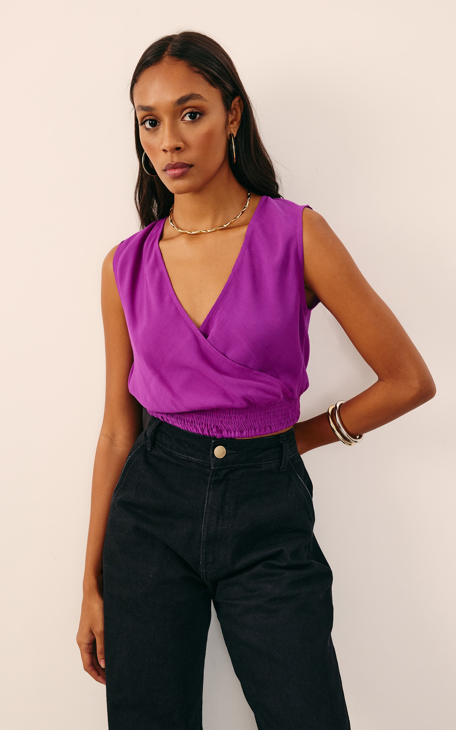 Cropped Orgânico Roxo
