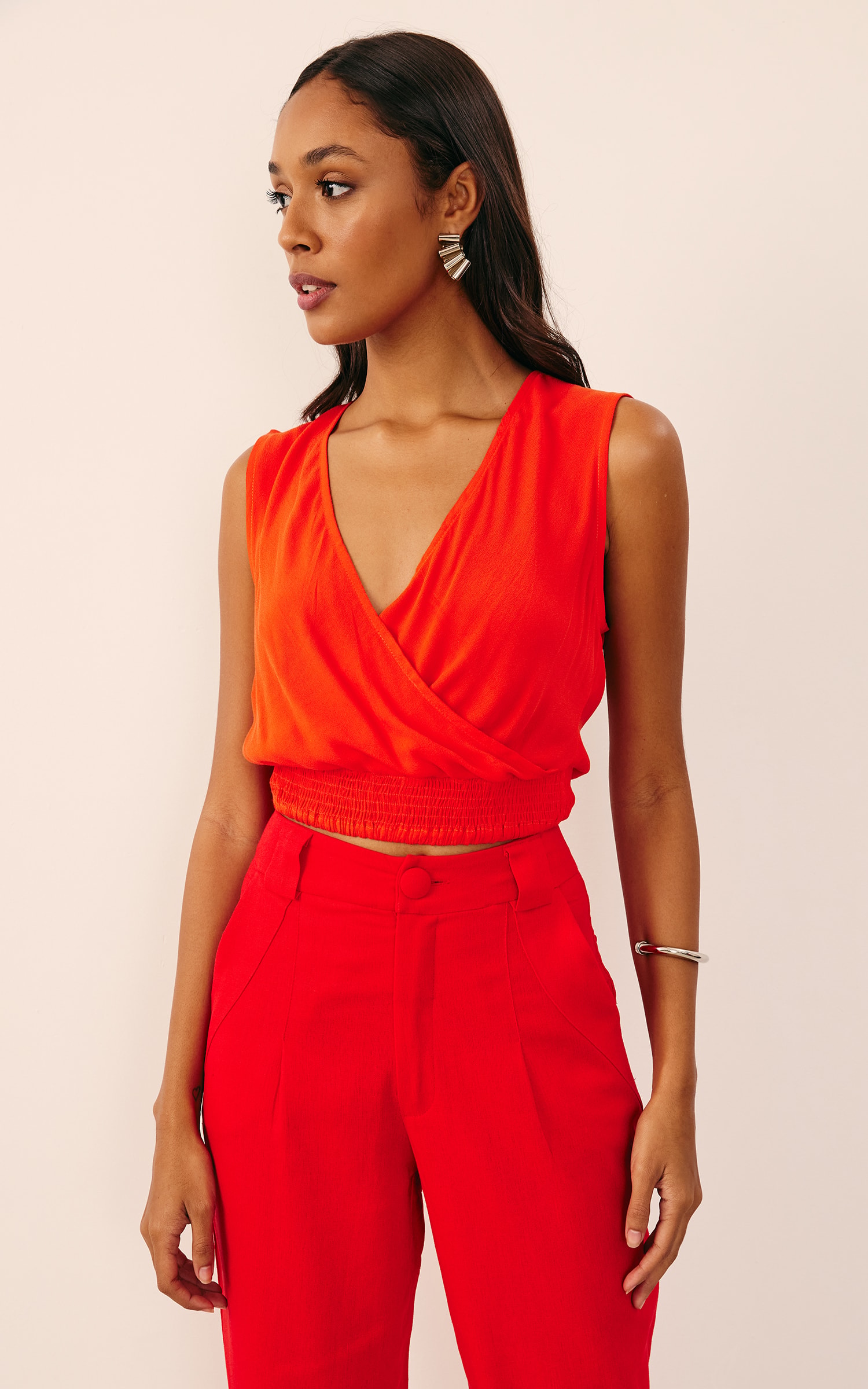 Cropped Orgânico Vermelho