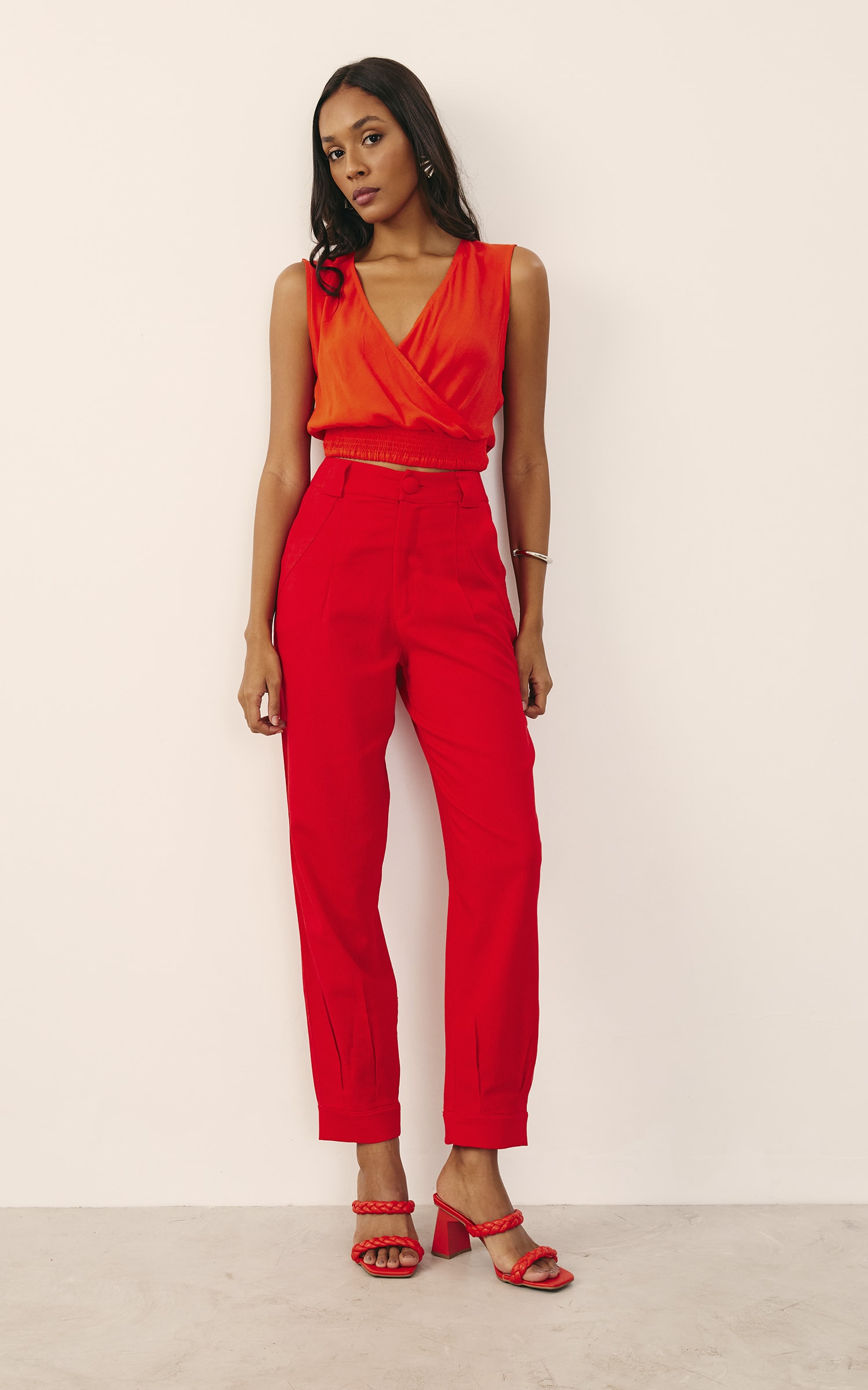 Cropped Orgânico Vermelho