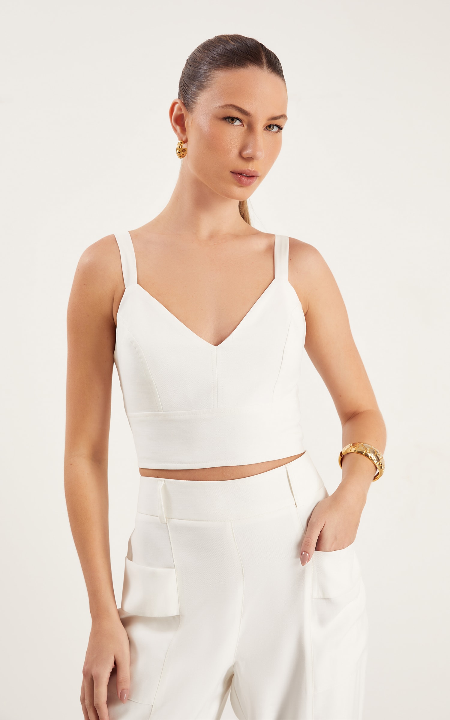 Cropped Pespontos Renovar Off White