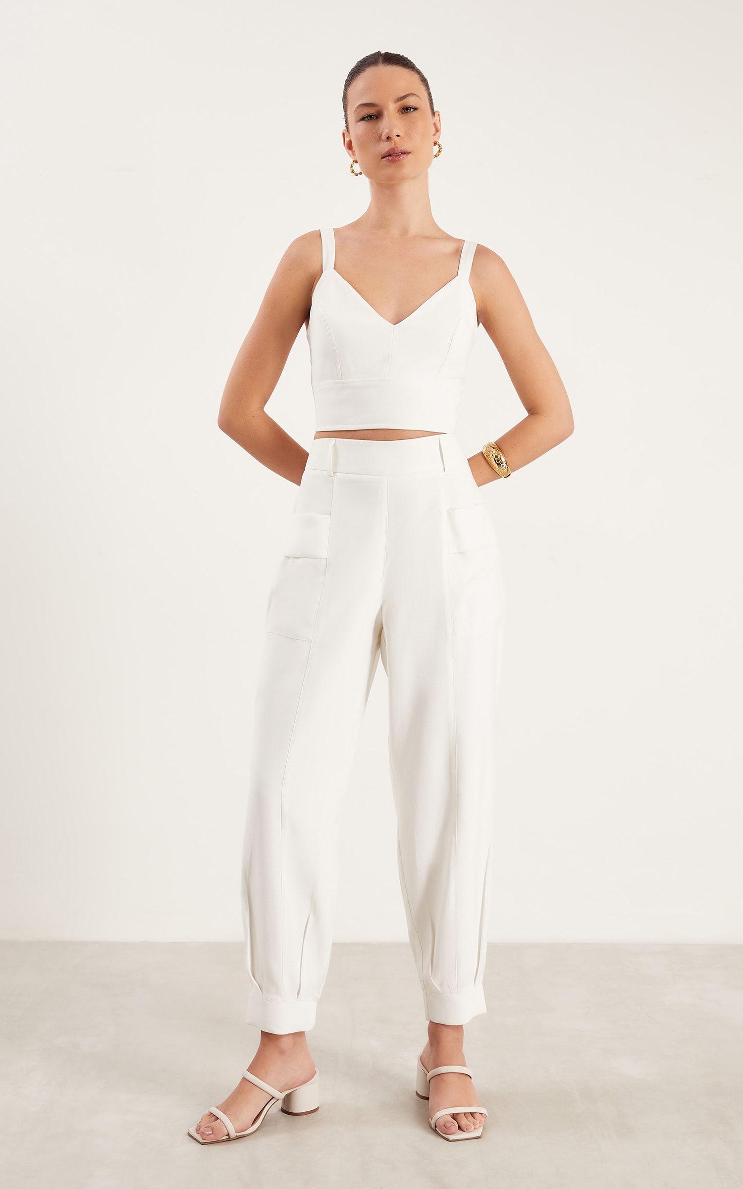 Cropped Pespontos Renovar Off White