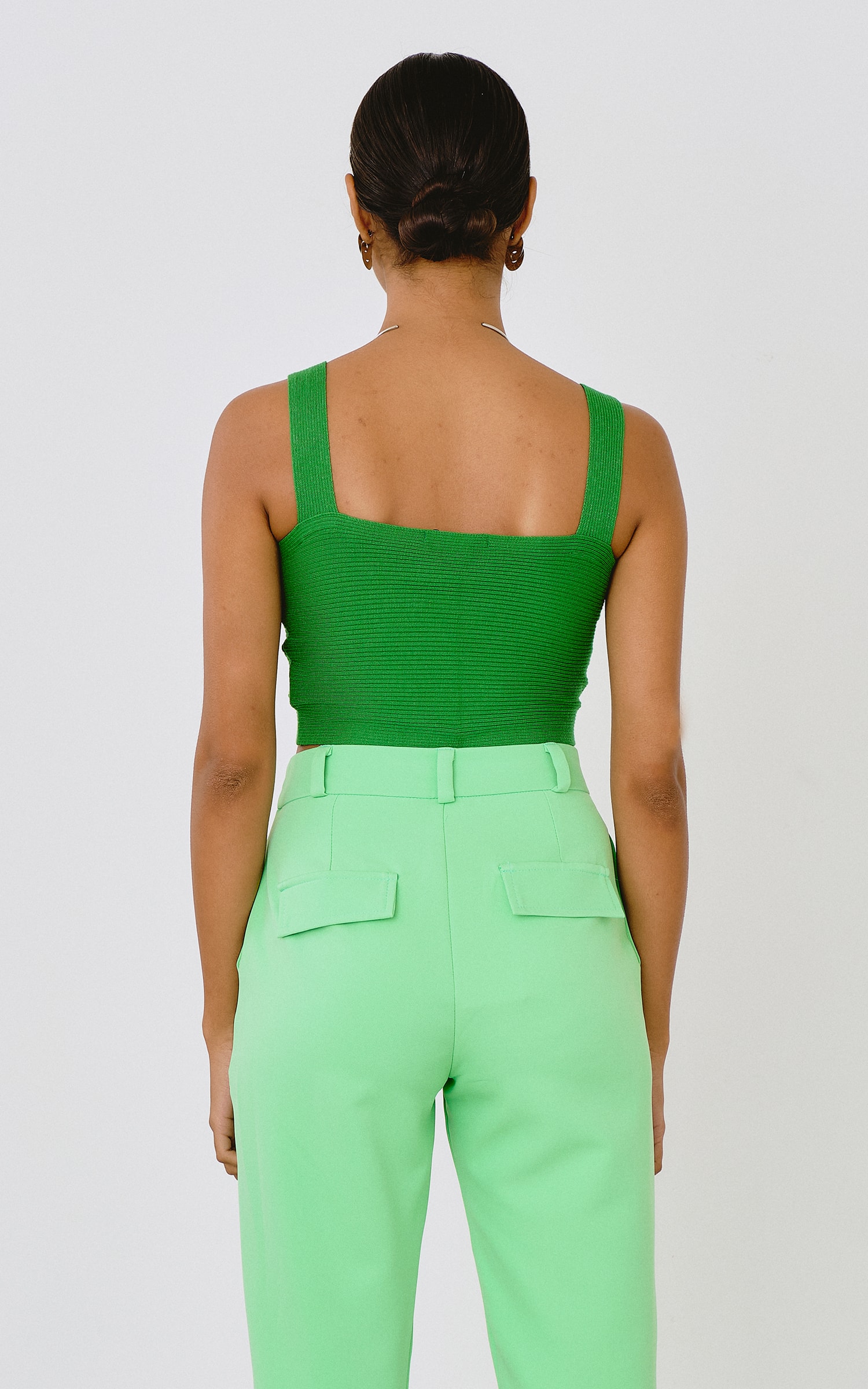 Cropped Prega Tricot Verde