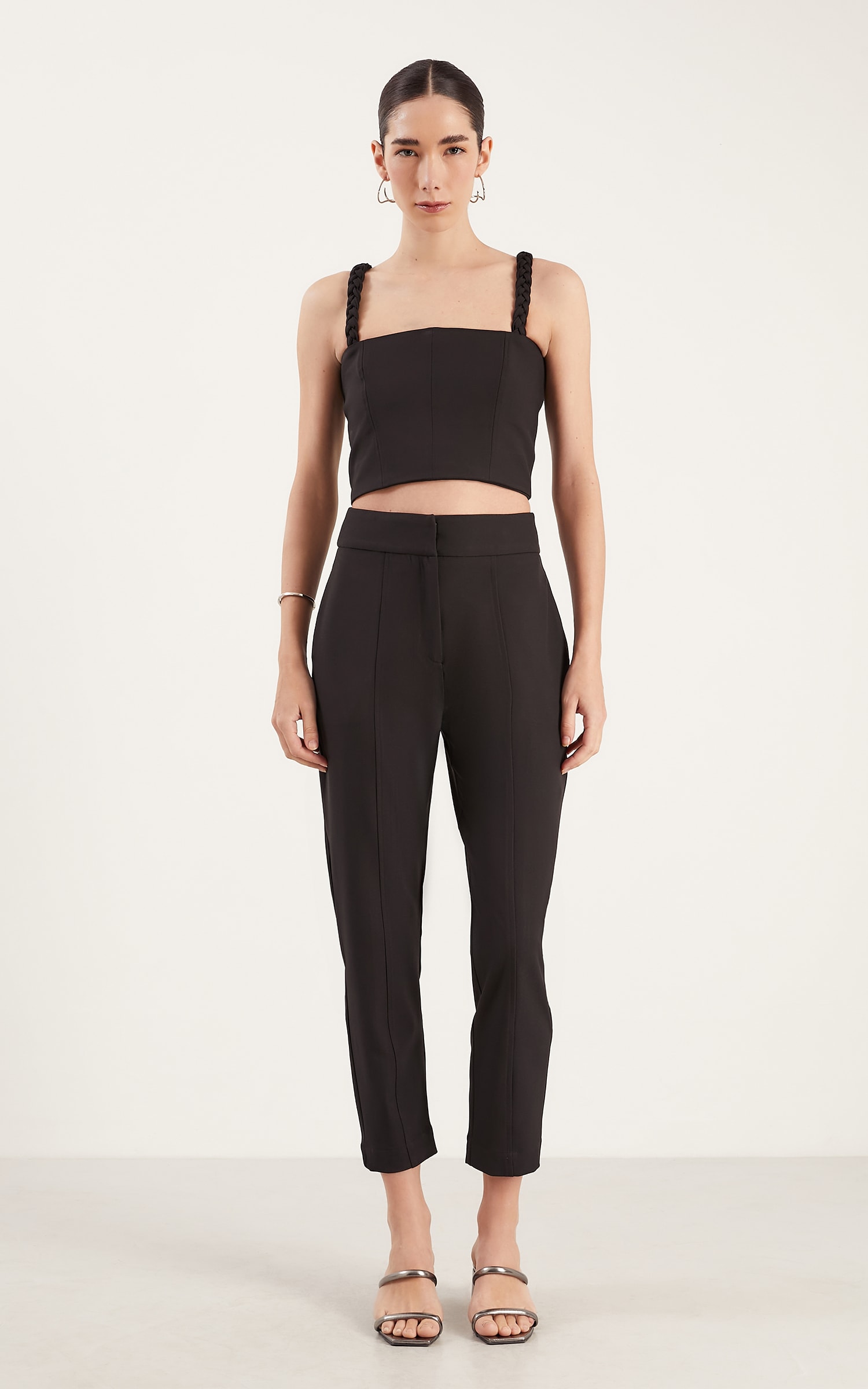 Cropped Recortes Fly Preto