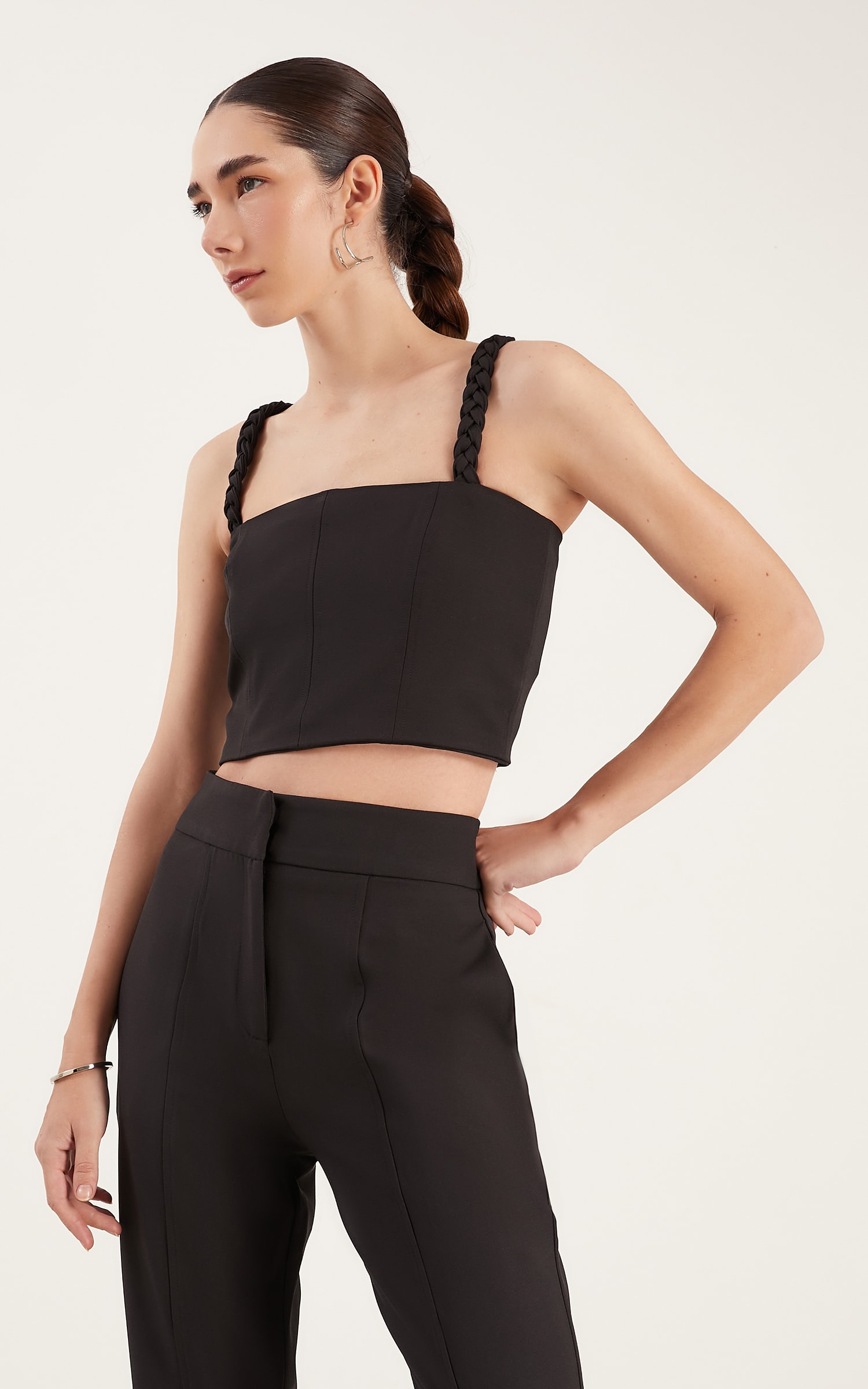 Cropped Recortes Fly Preto