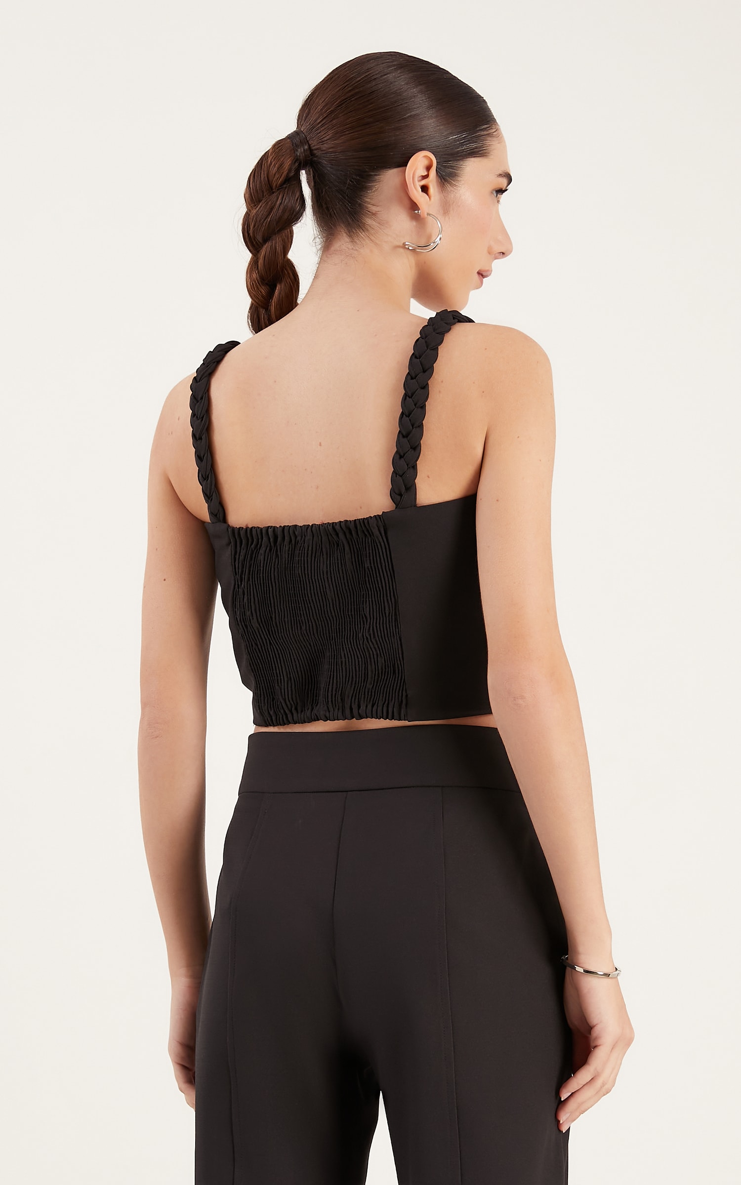 Cropped Recortes Fly Preto