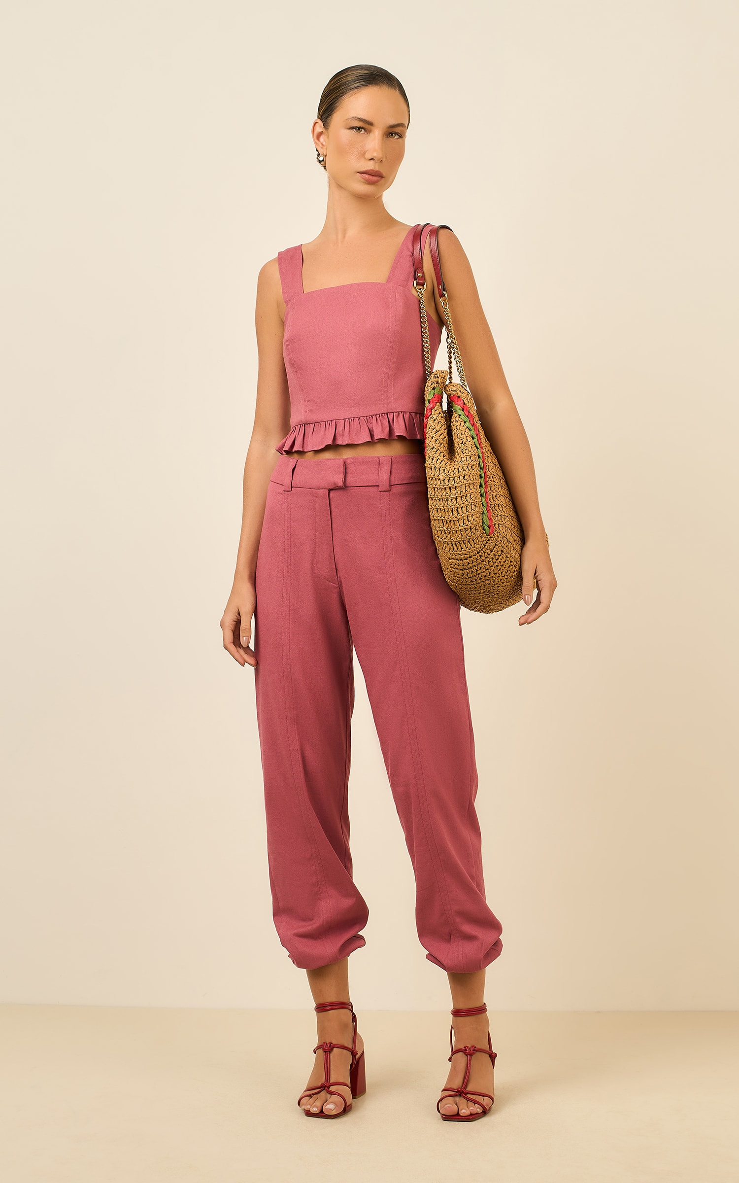 Cropped Recortes Soft Mauve