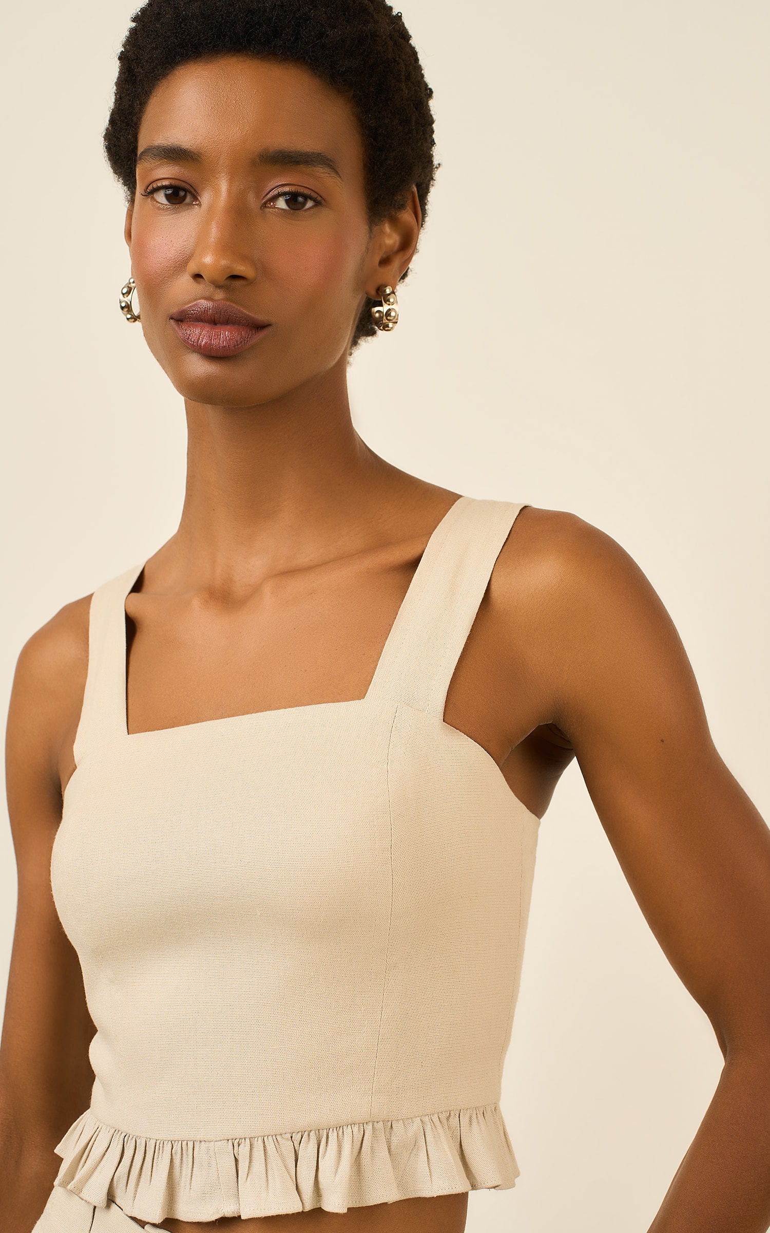 Cropped Recortes Soft Rafia